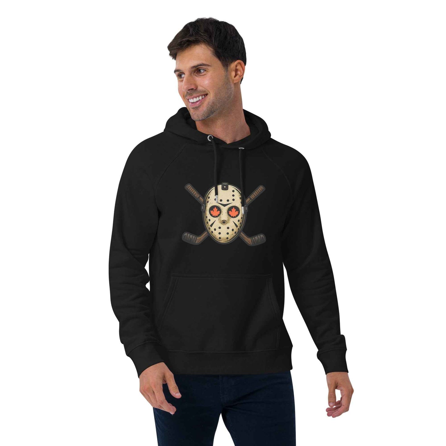 Hockey Mask Haunt Unisex eco raglan hoodie