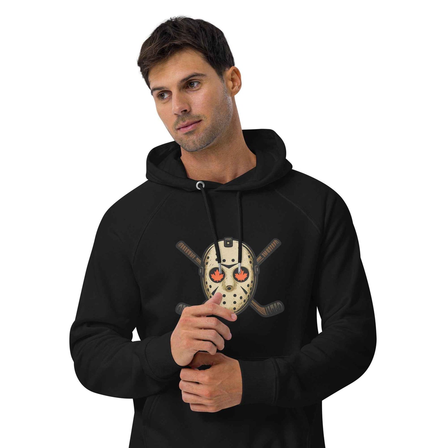 Hockey Mask Haunt Unisex eco raglan hoodie