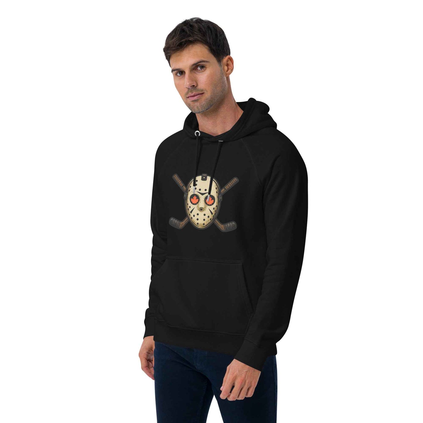 Hockey Mask Haunt Unisex eco raglan hoodie