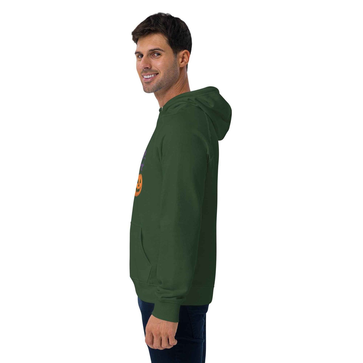 “Midnight Pumpkins” The Jack-O-Lantern Parade Unisex eco raglan hoodie