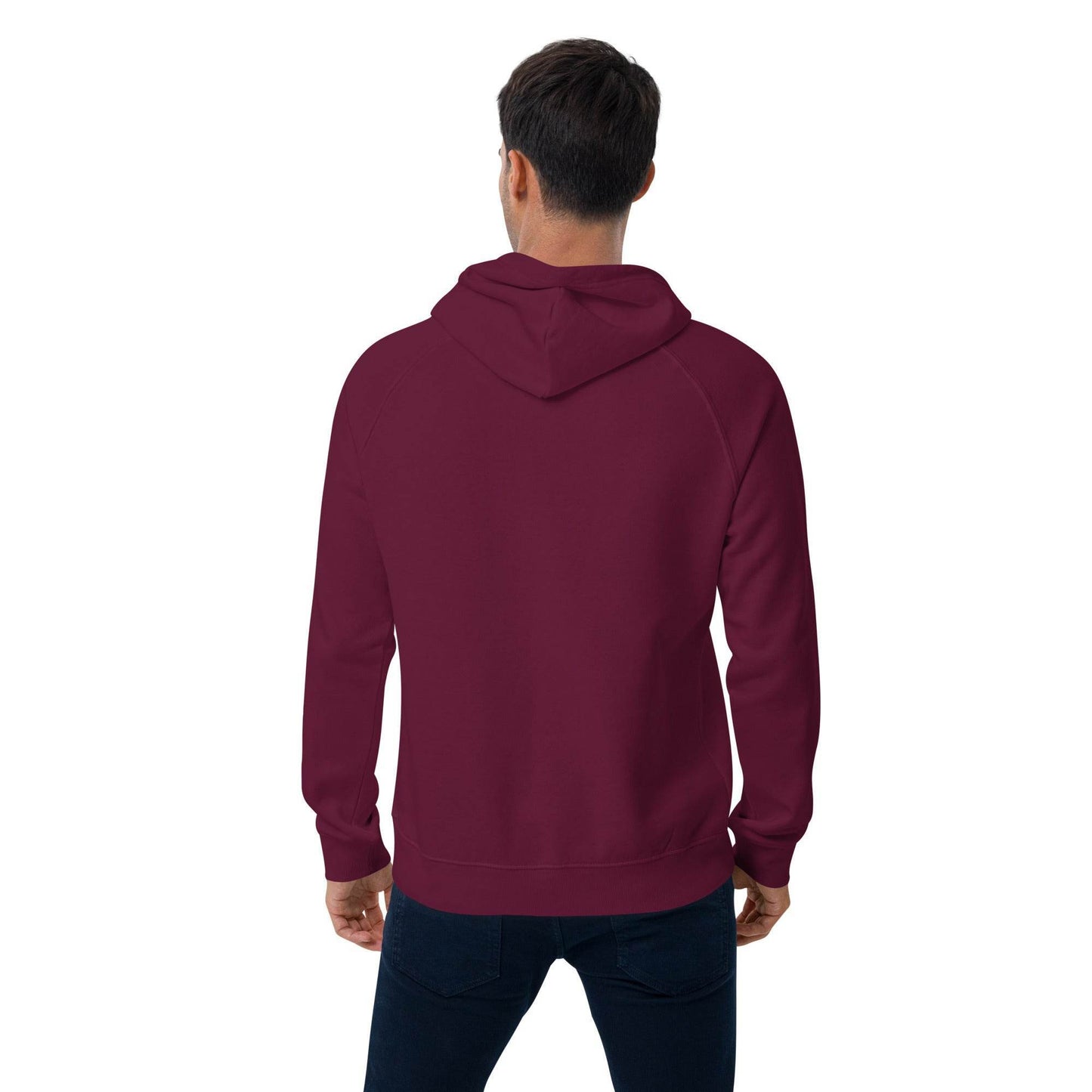 Be Kind, Rewind Forever Unisex eco raglan hoodie from Rare Plus Apparel – unique movie & pop culture inspired design.
