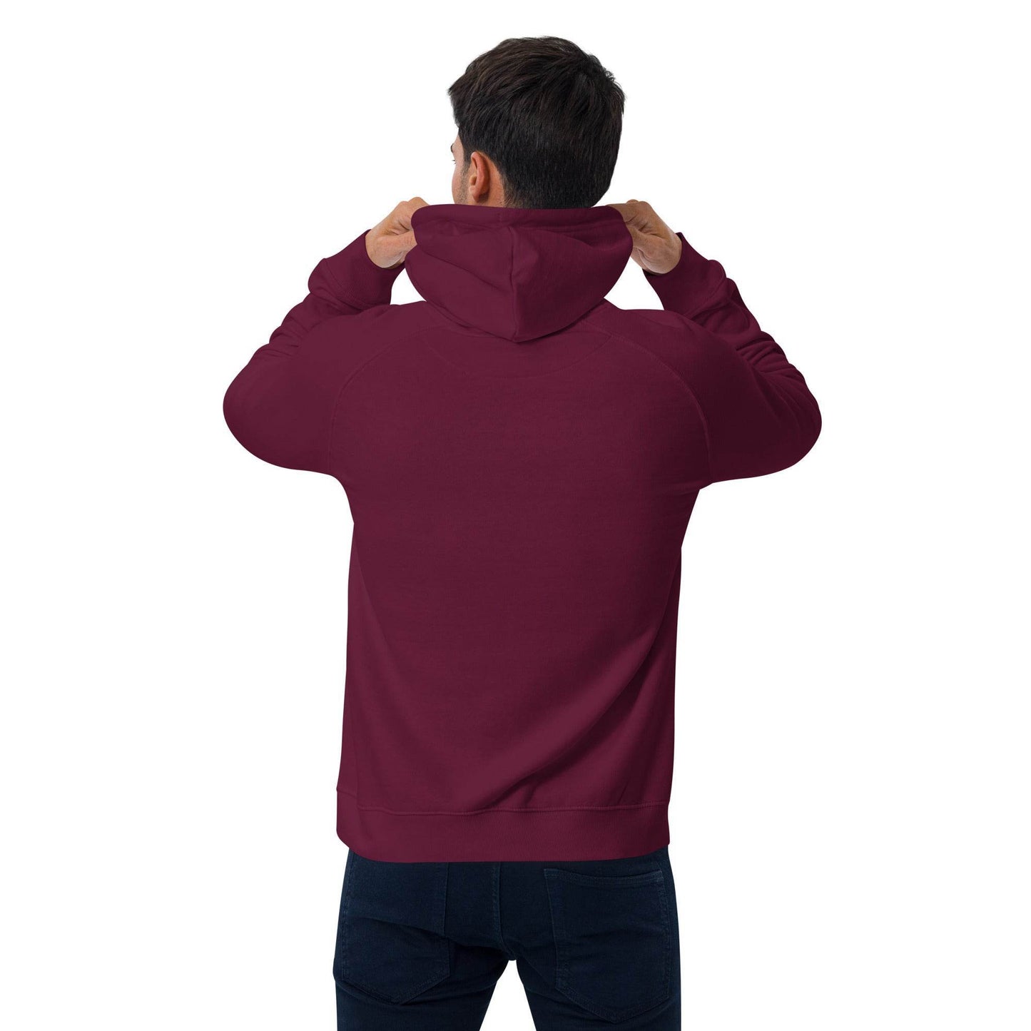Be Kind, Rewind Forever Unisex eco raglan hoodie from Rare Plus Apparel – unique movie & pop culture inspired design.