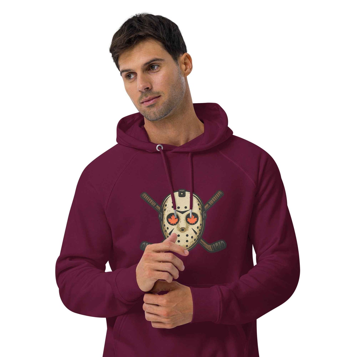 Hockey Mask Haunt Unisex eco raglan hoodie