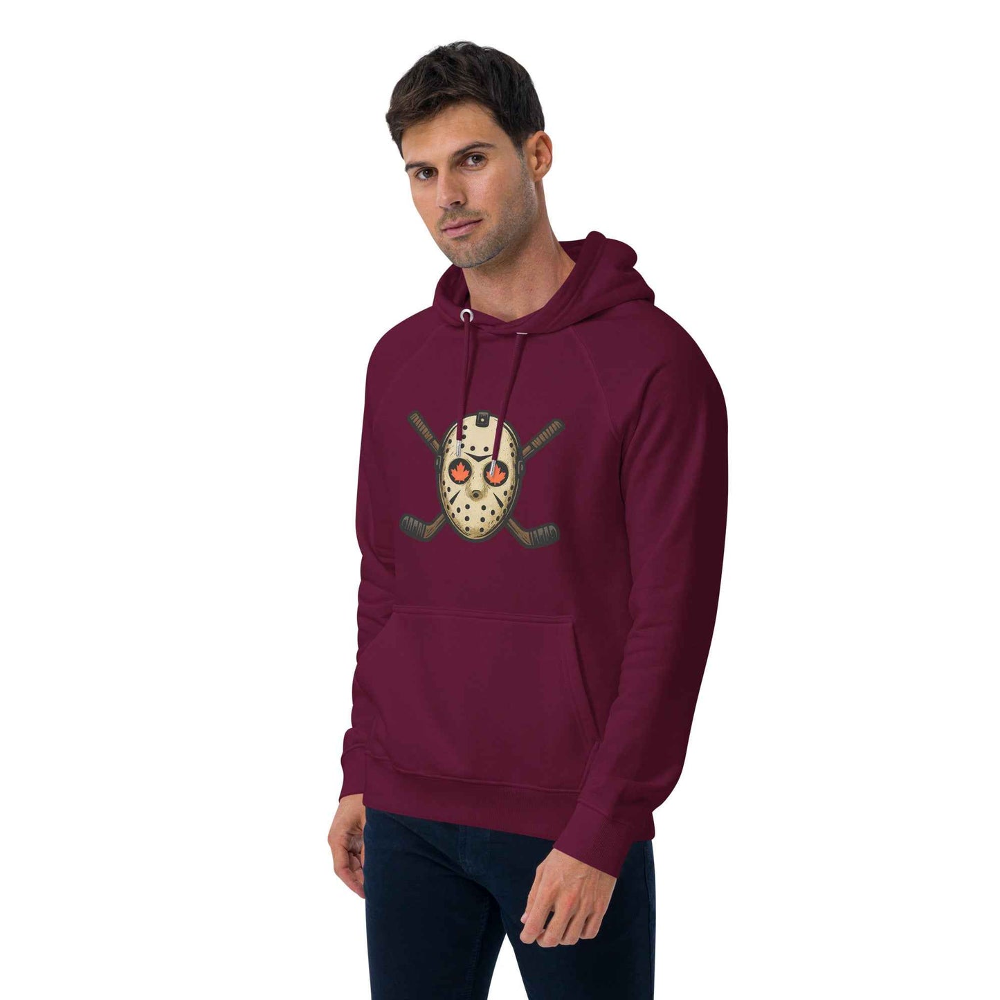 Hockey Mask Haunt Unisex eco raglan hoodie