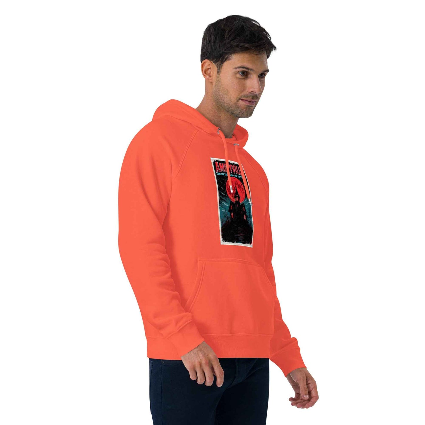 Amityville — Come for the Charm, Stay for Eternity Unisex eco raglan hoodie
