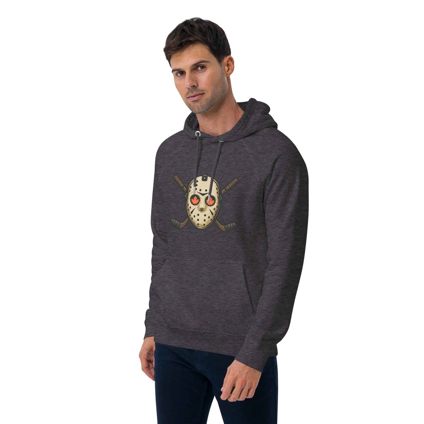 Hockey Mask Haunt Unisex eco raglan hoodie