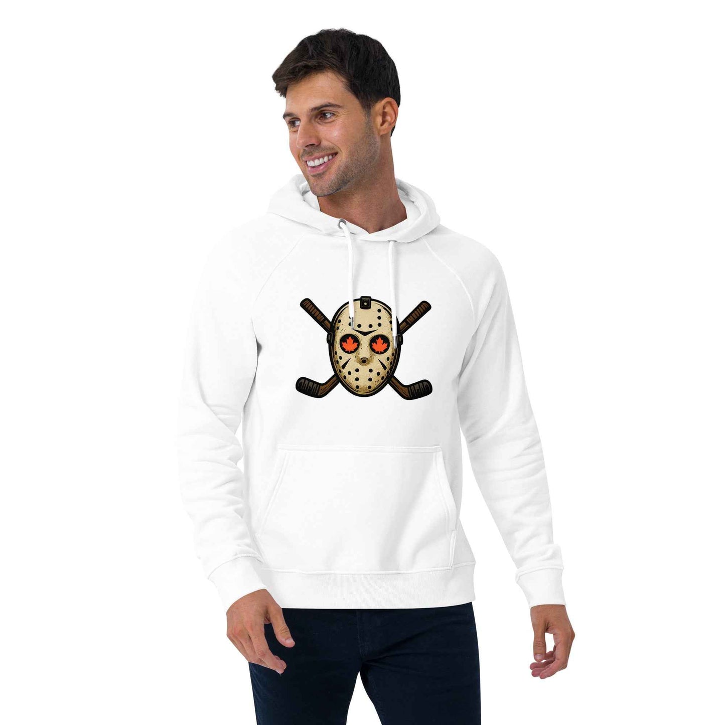 Hockey Mask Haunt Unisex eco raglan hoodie