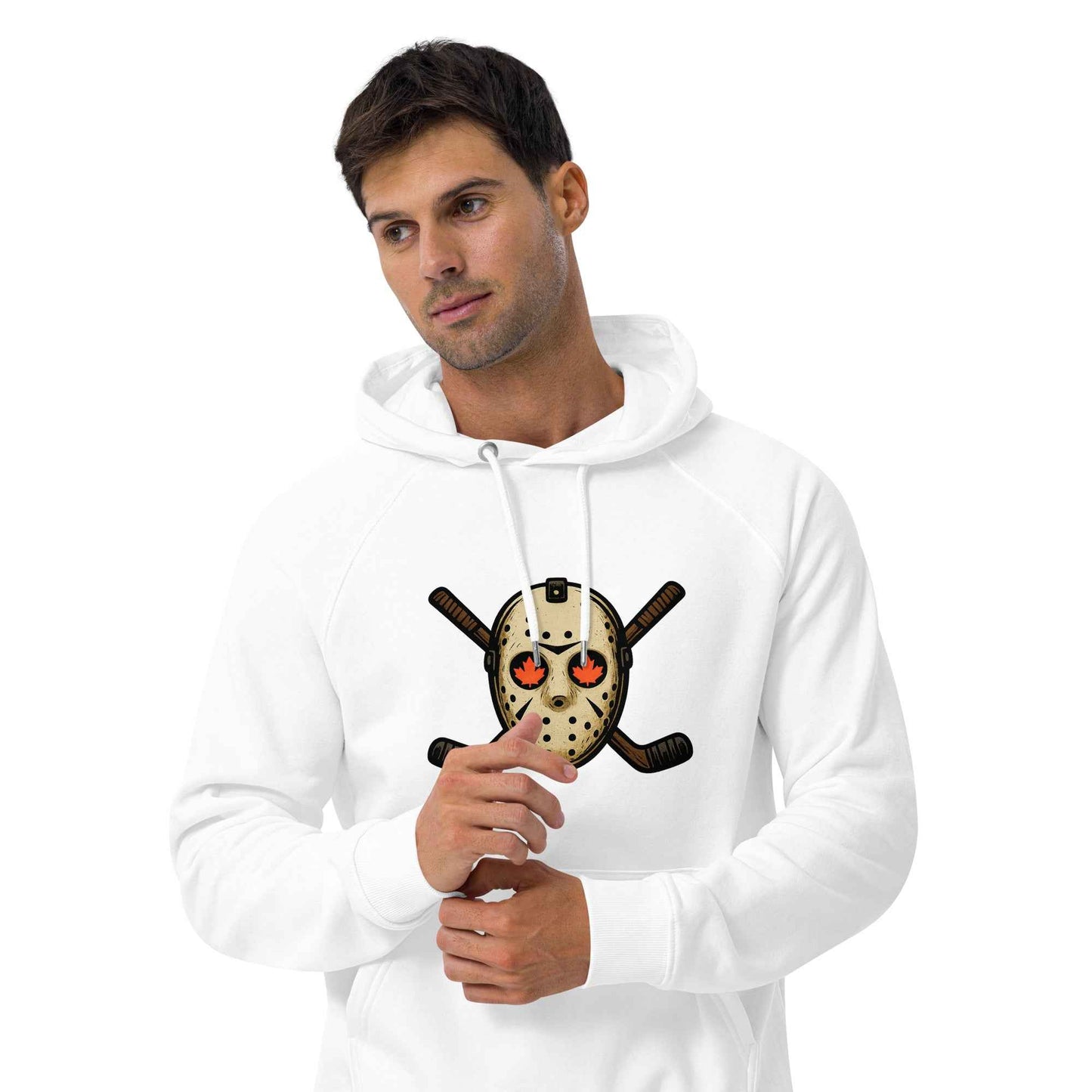 Hockey Mask Haunt Unisex eco raglan hoodie