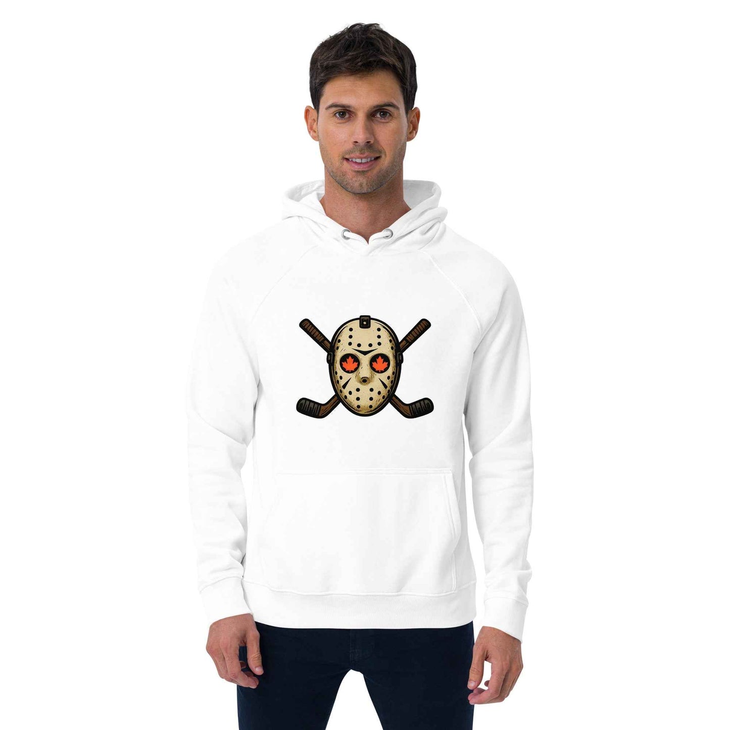 Hockey Mask Haunt Unisex eco raglan hoodie