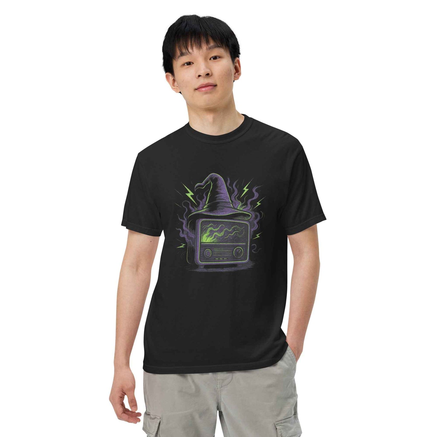 “Witching Hour Radio” Spells, Static, Screams Unisex garment-dyed heavyweight t-shirt
