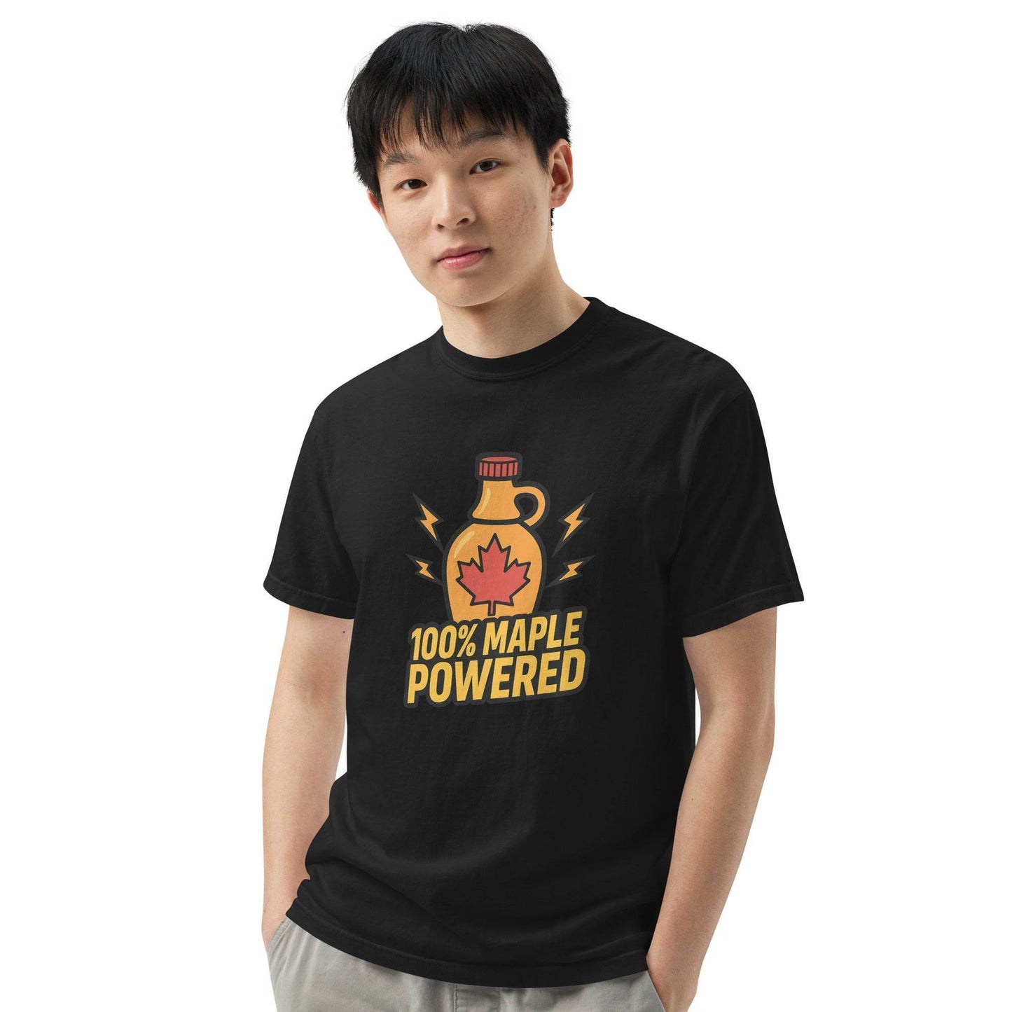 100% Maple Powered Unisex garment-dyed heavyweight t-shirt from Rare Plus Apparel – unique movie & pop culture inspired design.