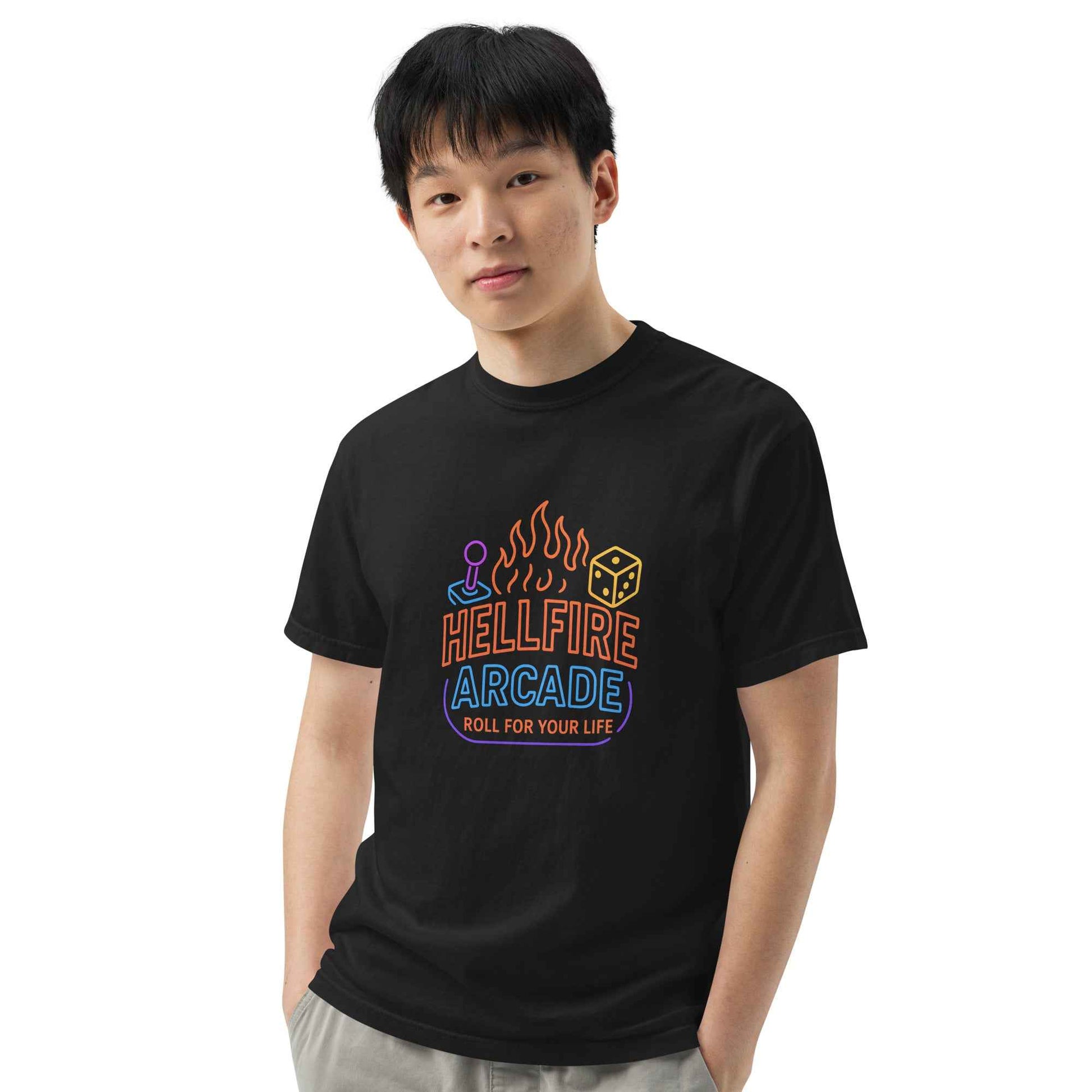 Hellfire Arcade — Hawkins’ Premier Gaming Den Unisex garment-dyed heavyweight t-shirt