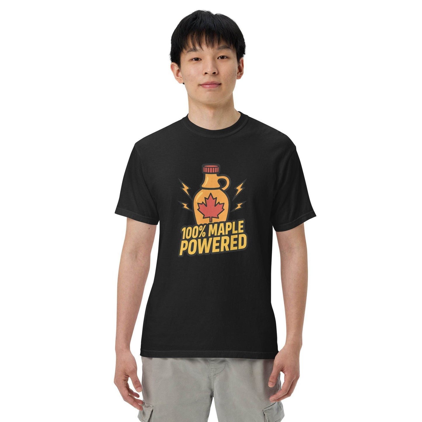 100% Maple Powered Unisex garment-dyed heavyweight t-shirt from Rare Plus Apparel – unique movie & pop culture inspired design.