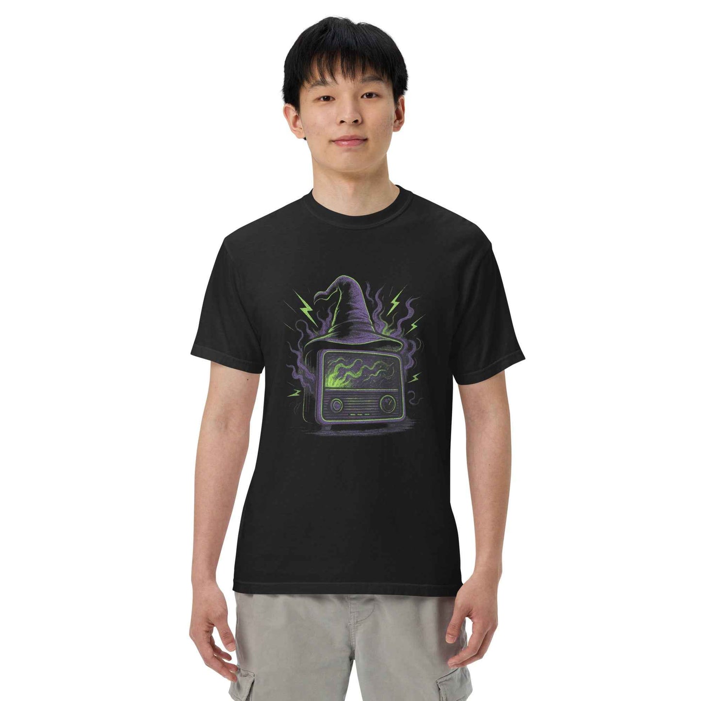 “Witching Hour Radio” Spells, Static, Screams Unisex garment-dyed heavyweight t-shirt