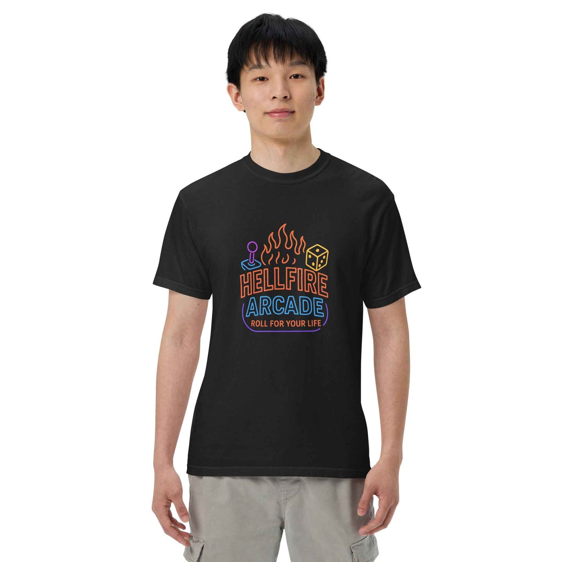 Hellfire Arcade — Hawkins’ Premier Gaming Den Unisex garment-dyed heavyweight t-shirt