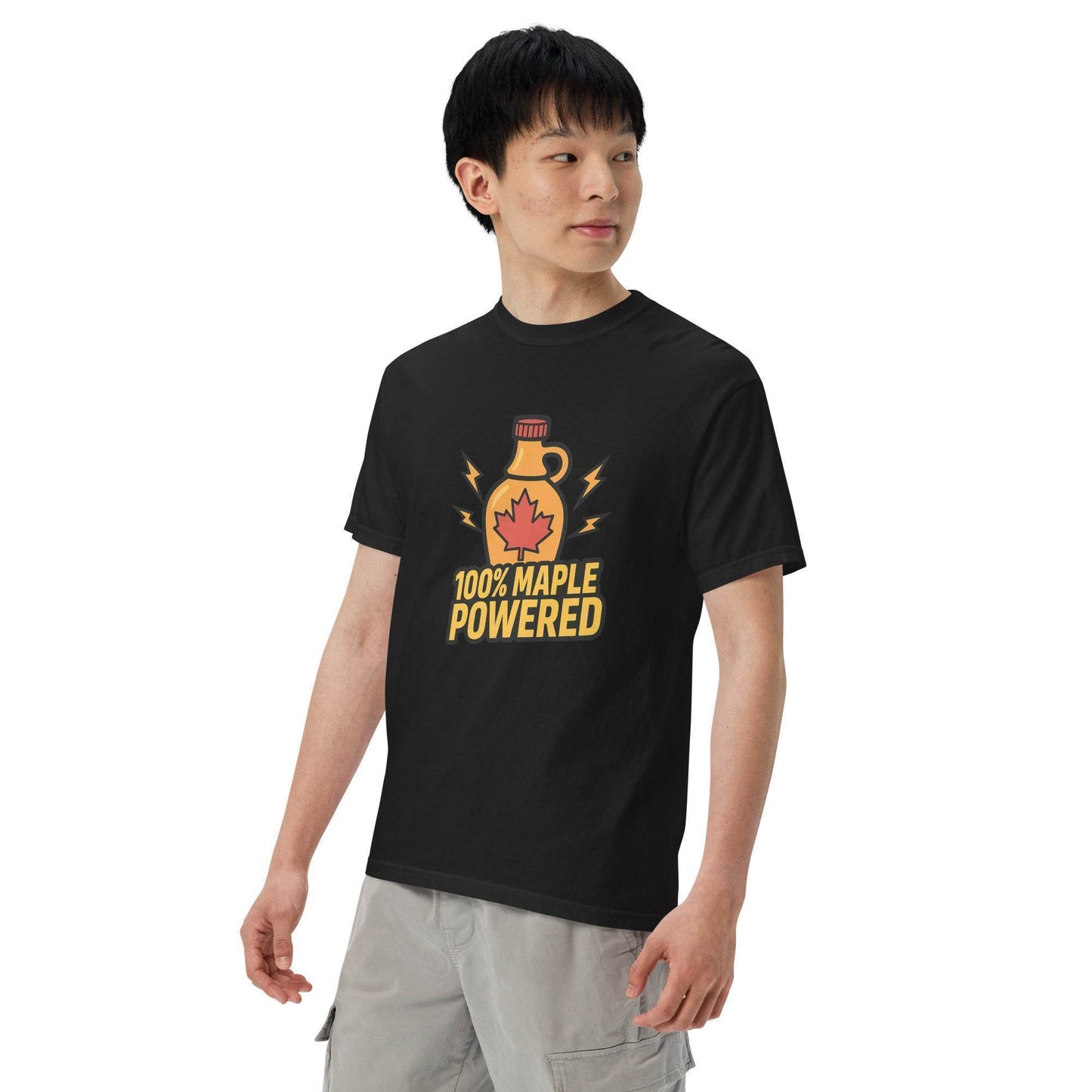 100% Maple Powered Unisex garment-dyed heavyweight t-shirt from Rare Plus Apparel – unique movie & pop culture inspired design.