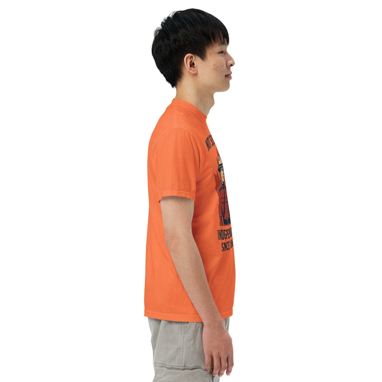 Not 51st State Mountie Unisex garment-dyed heavyweight t-shirt from Rare Plus Apparel – unique movie & pop culture inspired design.