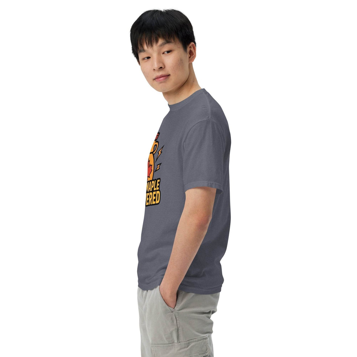 100% Maple Powered Unisex garment-dyed heavyweight t-shirt from Rare Plus Apparel – unique movie & pop culture inspired design.