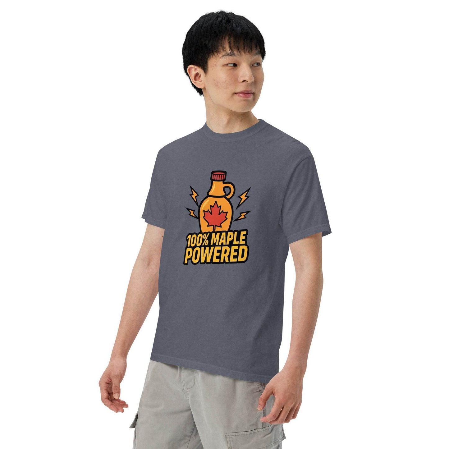 100% Maple Powered Unisex garment-dyed heavyweight t-shirt from Rare Plus Apparel – unique movie & pop culture inspired design.