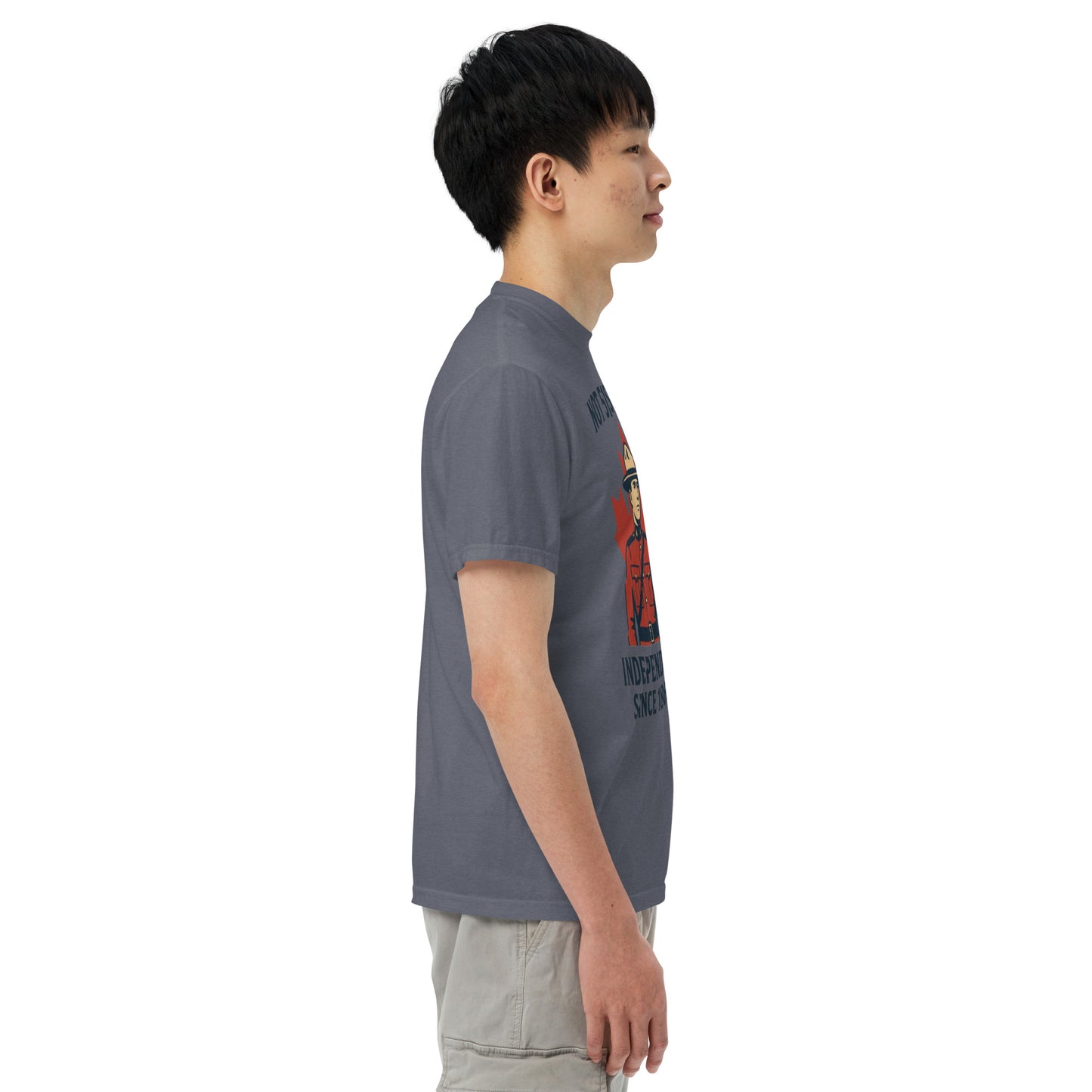 Not 51st State Mountie Unisex garment-dyed heavyweight t-shirt from Rare Plus Apparel – unique movie & pop culture inspired design.