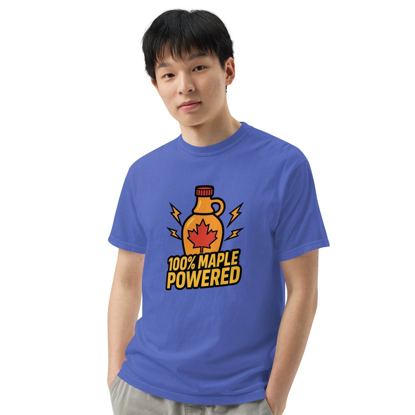 100% Maple Powered Unisex garment-dyed heavyweight t-shirt from Rare Plus Apparel – unique movie & pop culture inspired design.
