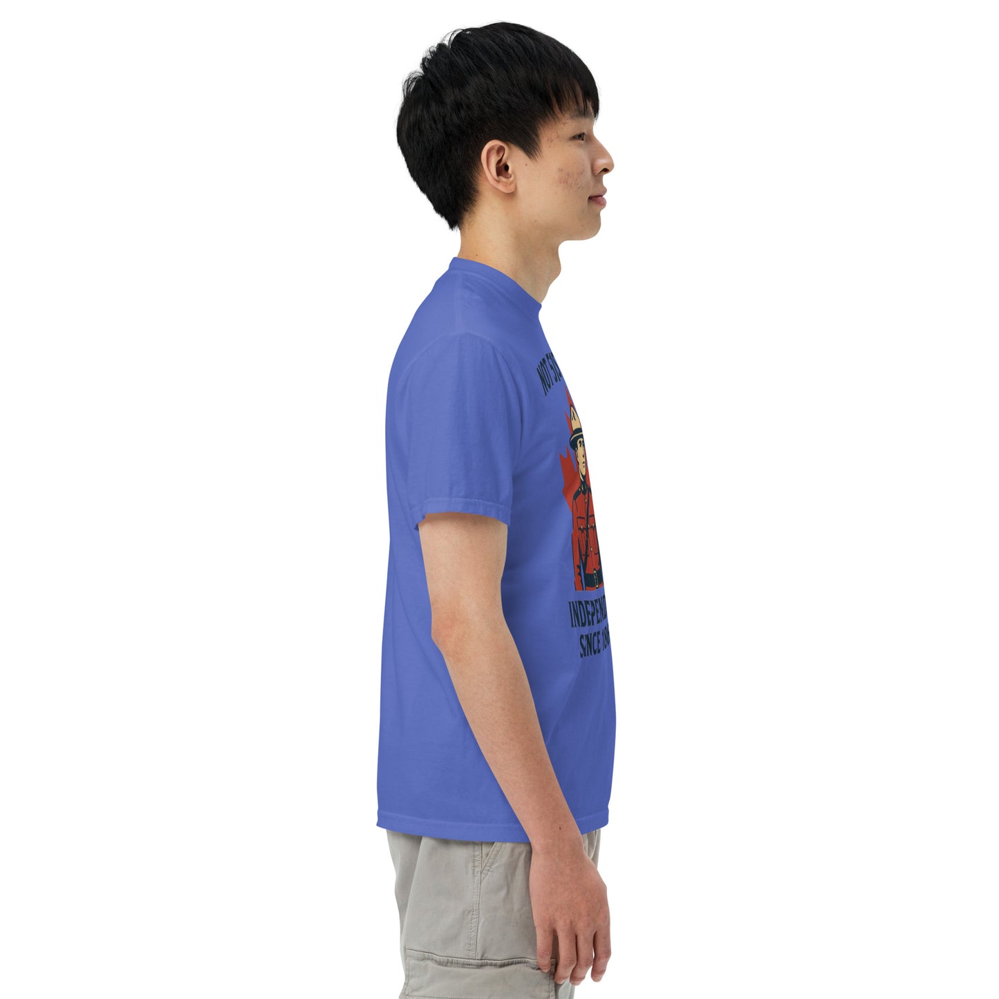Not 51st State Mountie Unisex garment-dyed heavyweight t-shirt from Rare Plus Apparel – unique movie & pop culture inspired design.