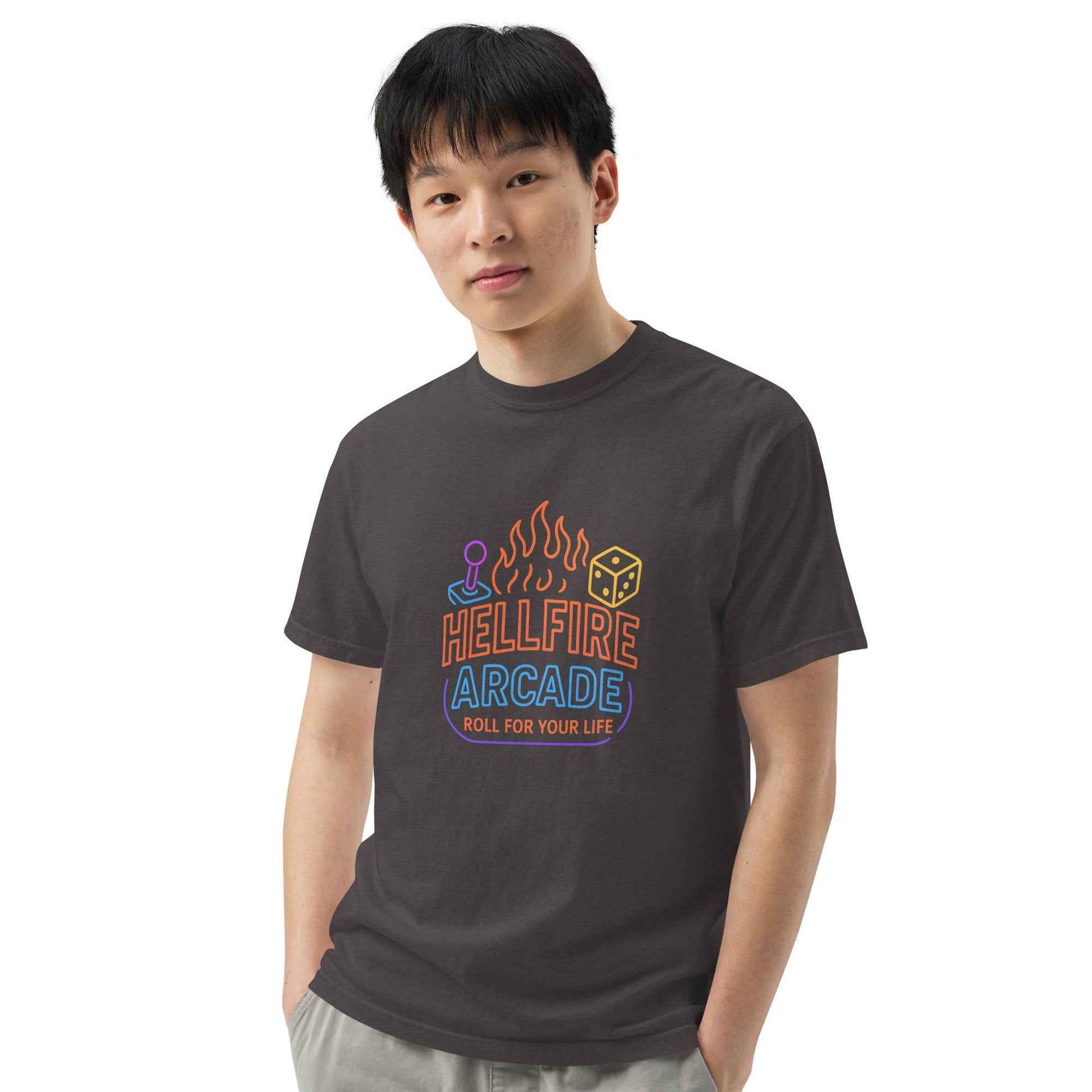 Hellfire Arcade — Hawkins’ Premier Gaming Den Unisex garment-dyed heavyweight t-shirt