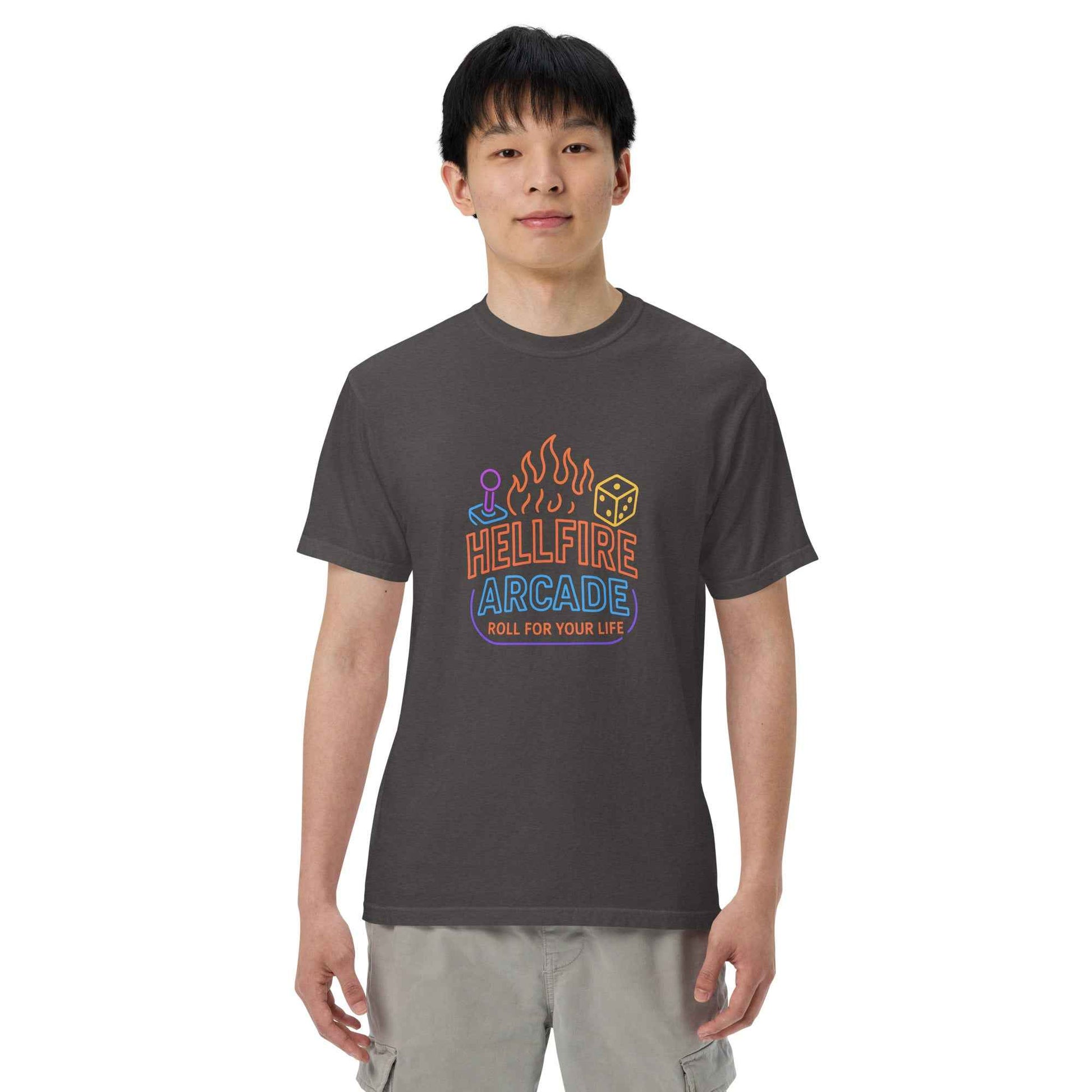 Hellfire Arcade — Hawkins’ Premier Gaming Den Unisex garment-dyed heavyweight t-shirt