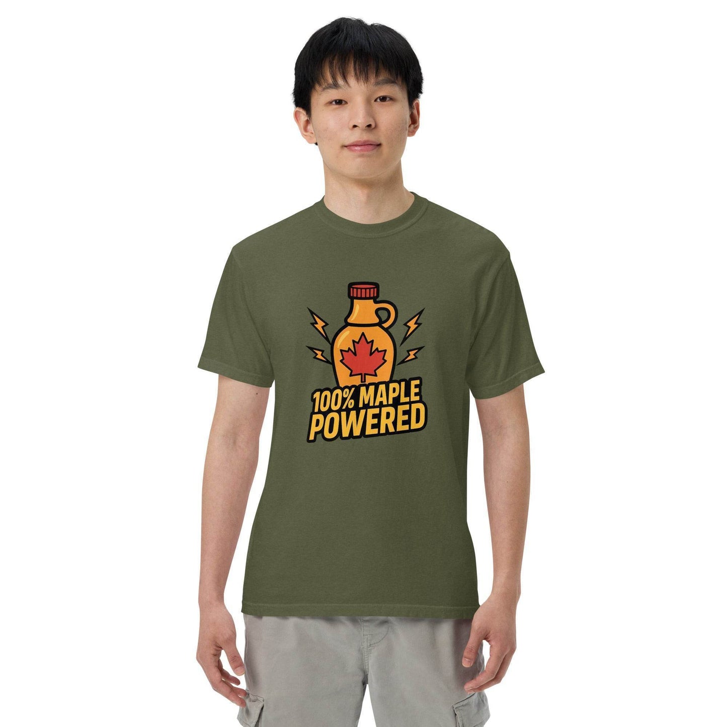 100% Maple Powered Unisex garment-dyed heavyweight t-shirt from Rare Plus Apparel – unique movie & pop culture inspired design.