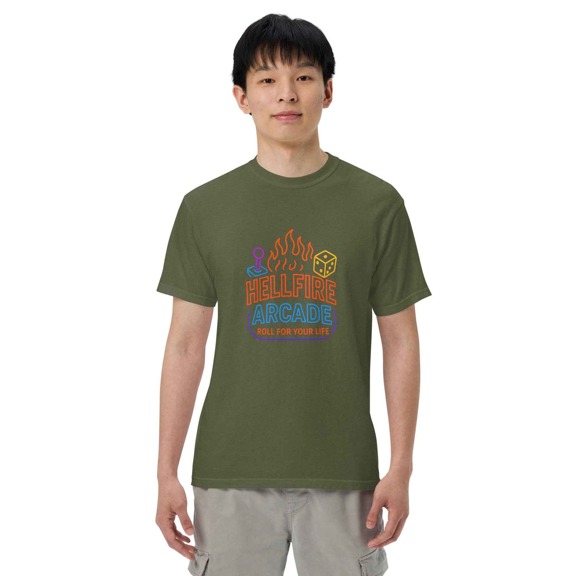 Hellfire Arcade — Hawkins’ Premier Gaming Den Unisex garment-dyed heavyweight t-shirt