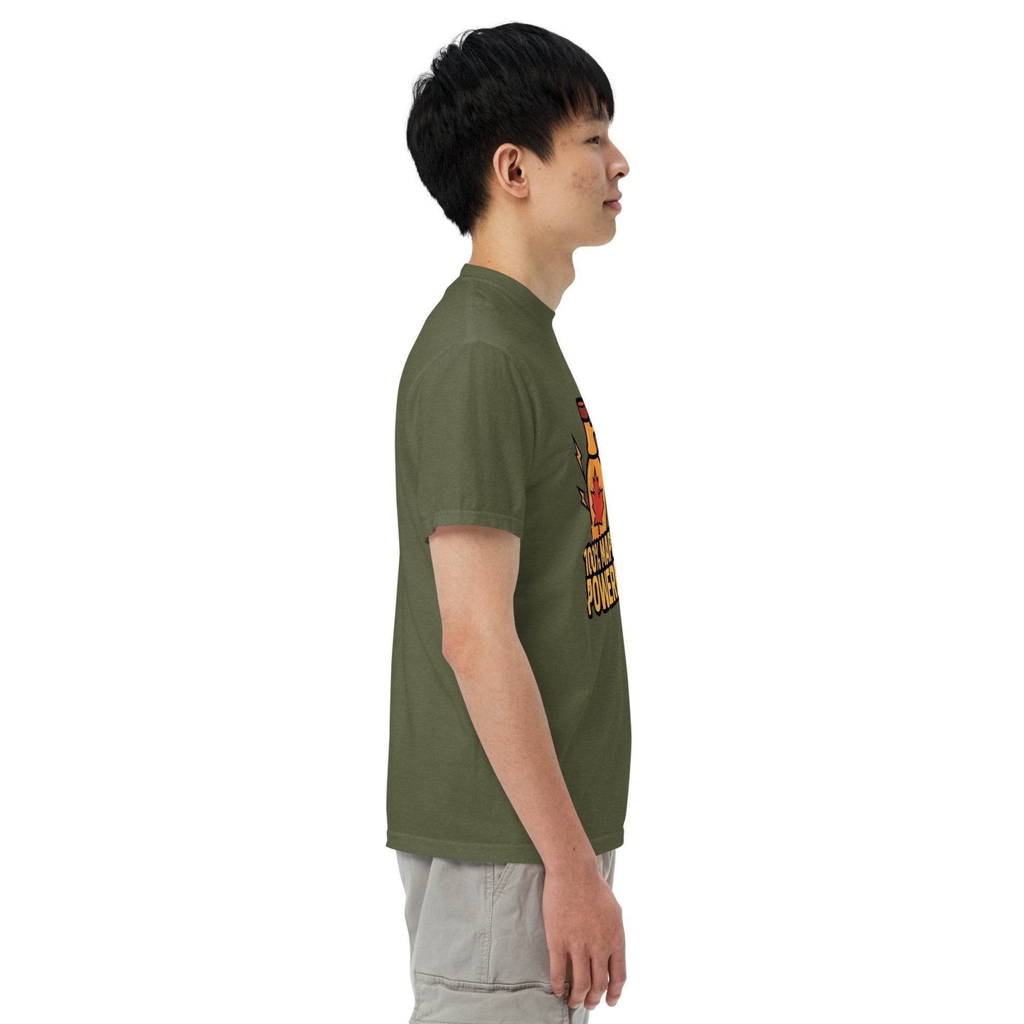100% Maple Powered Unisex garment-dyed heavyweight t-shirt from Rare Plus Apparel – unique movie & pop culture inspired design.
