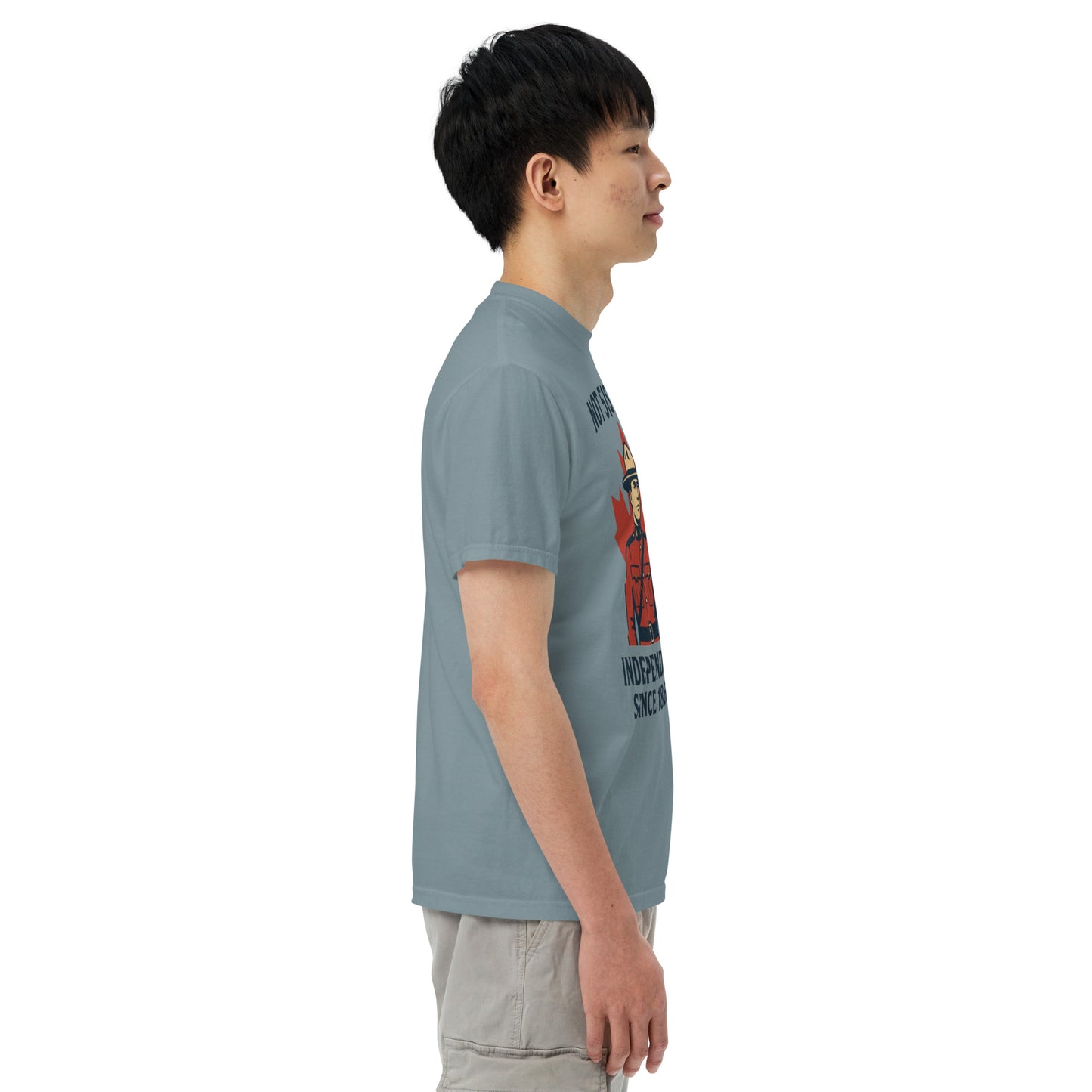 Not 51st State Mountie Unisex garment-dyed heavyweight t-shirt from Rare Plus Apparel – unique movie & pop culture inspired design.