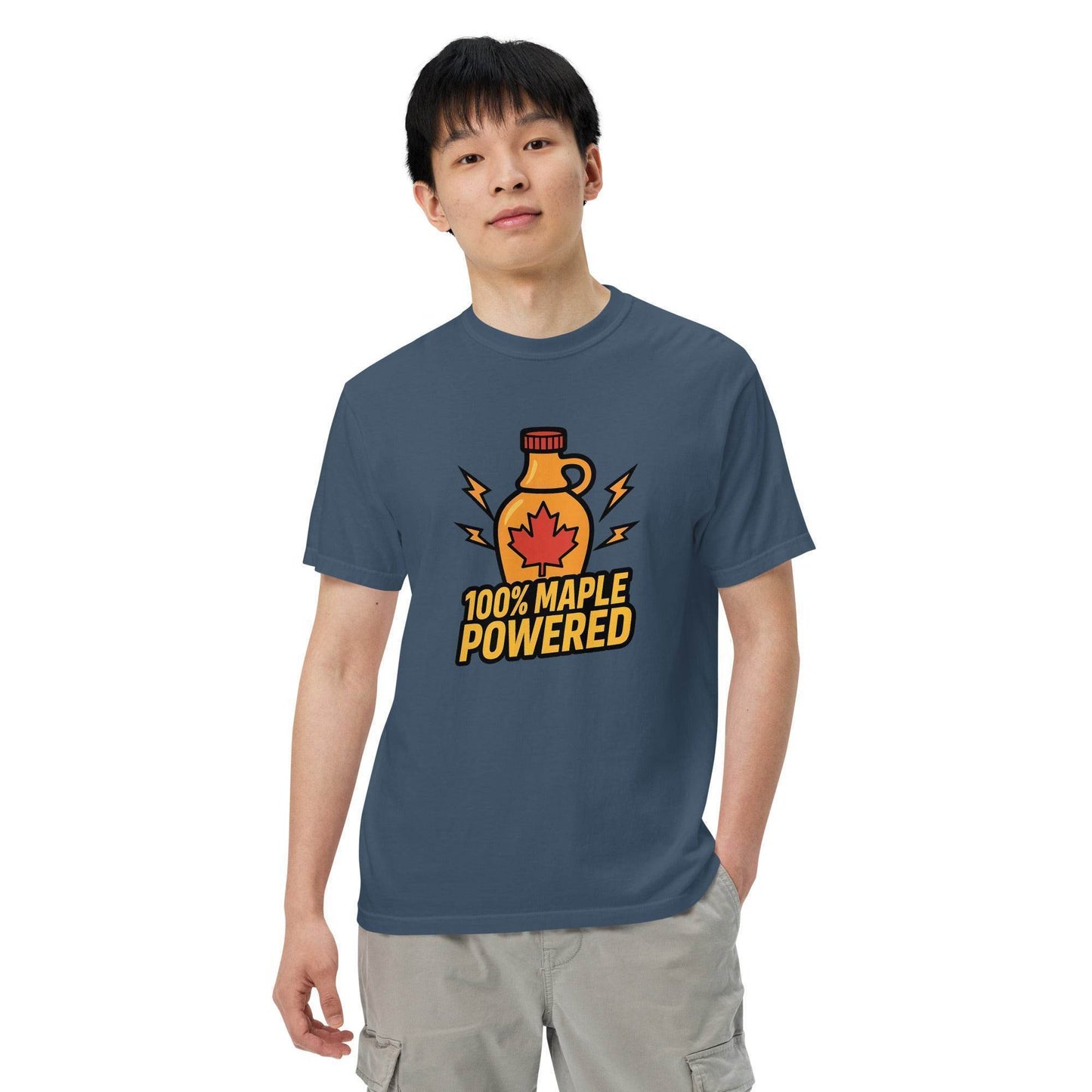100% Maple Powered Unisex garment-dyed heavyweight t-shirt from Rare Plus Apparel – unique movie & pop culture inspired design.
