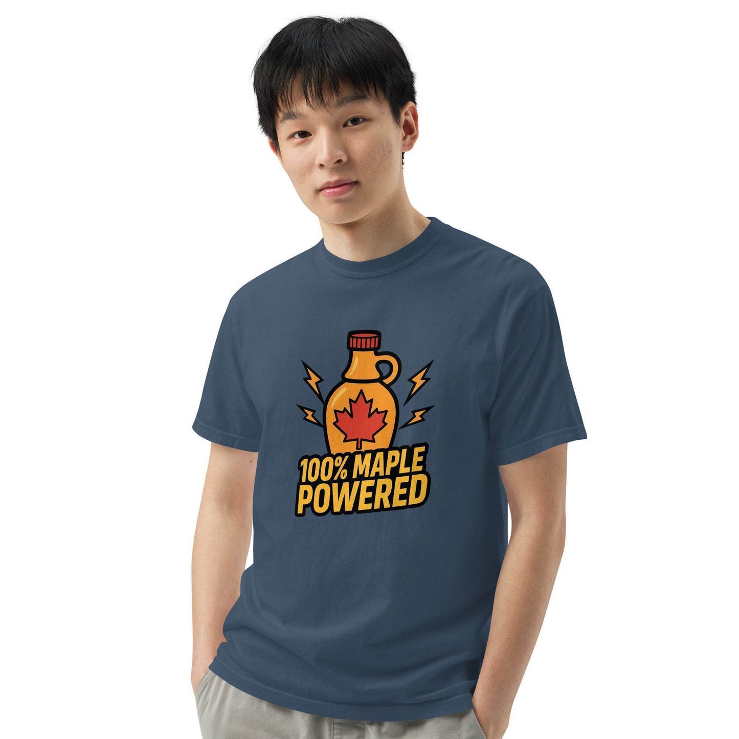 100% Maple Powered Unisex garment-dyed heavyweight t-shirt from Rare Plus Apparel – unique movie & pop culture inspired design.