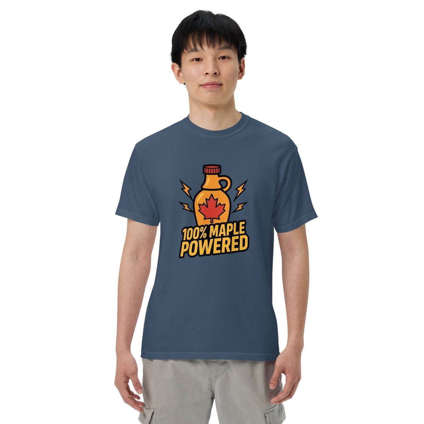 100% Maple Powered Unisex garment-dyed heavyweight t-shirt from Rare Plus Apparel – unique movie & pop culture inspired design.