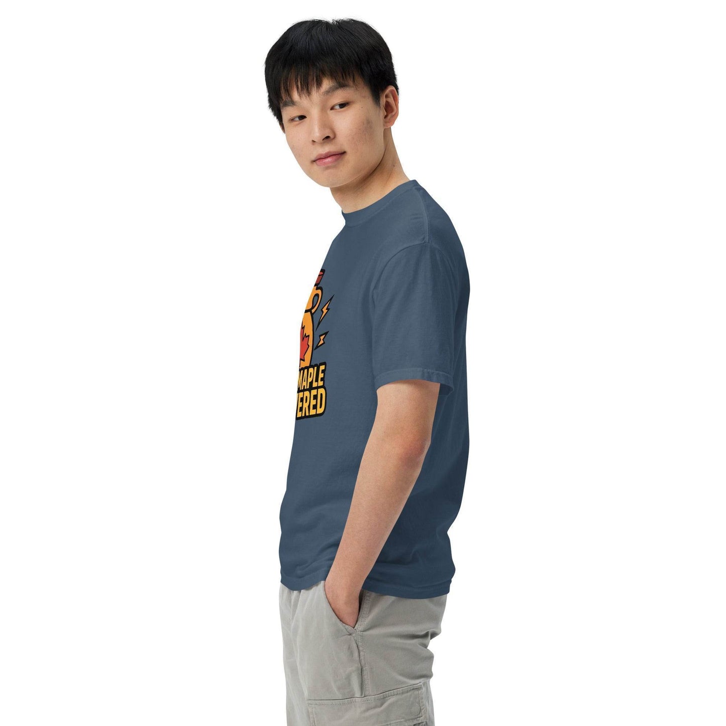 100% Maple Powered Unisex garment-dyed heavyweight t-shirt from Rare Plus Apparel – unique movie & pop culture inspired design.
