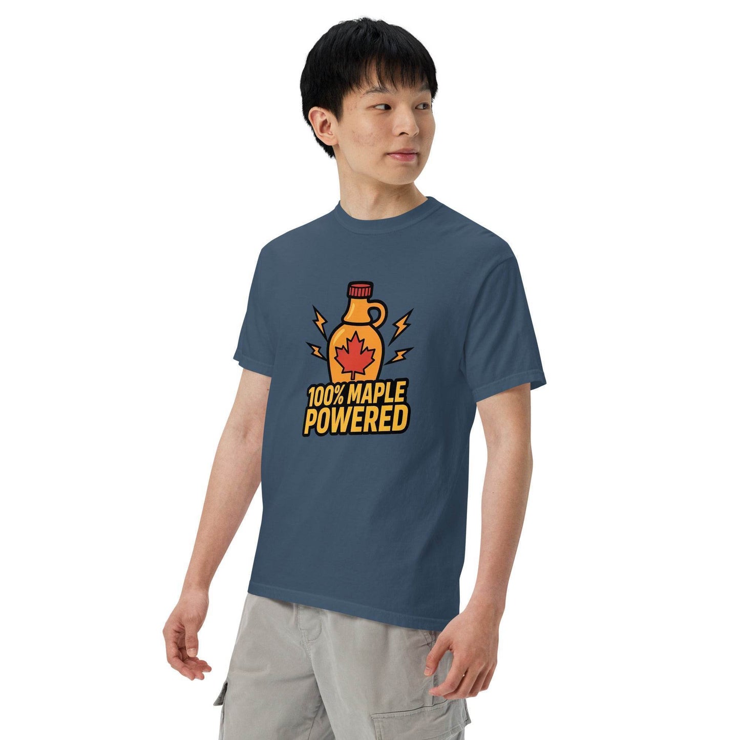 100% Maple Powered Unisex garment-dyed heavyweight t-shirt from Rare Plus Apparel – unique movie & pop culture inspired design.