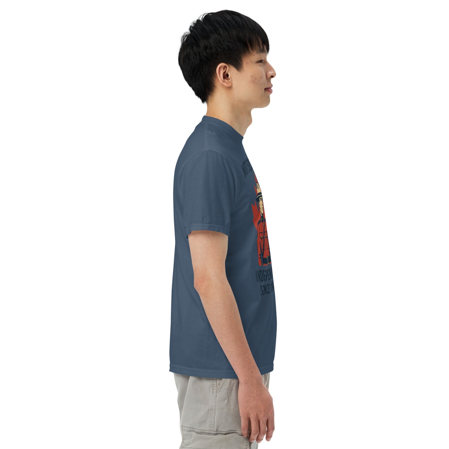 Not 51st State Mountie Unisex garment-dyed heavyweight t-shirt from Rare Plus Apparel – unique movie & pop culture inspired design.