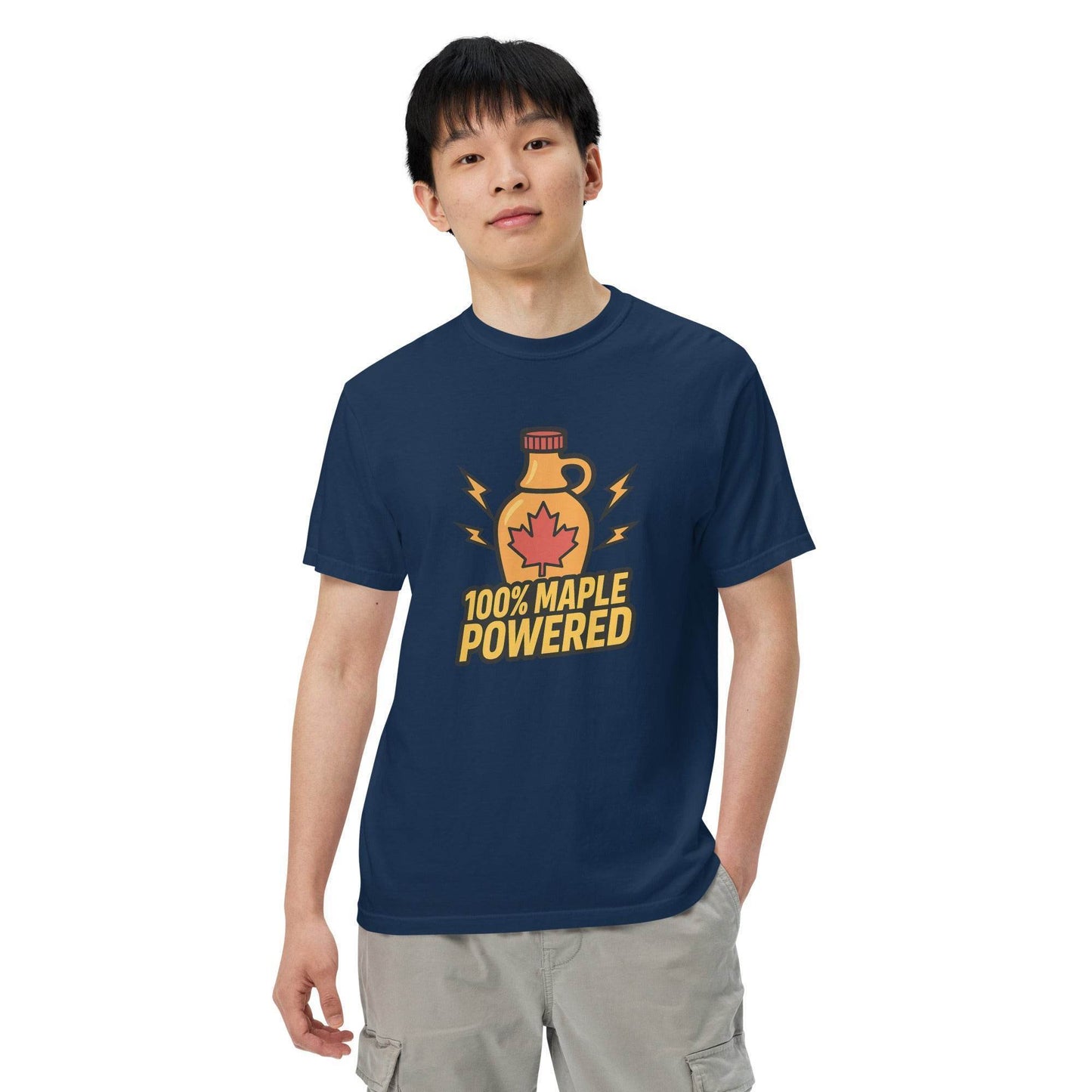 100% Maple Powered Unisex garment-dyed heavyweight t-shirt from Rare Plus Apparel – unique movie & pop culture inspired design.