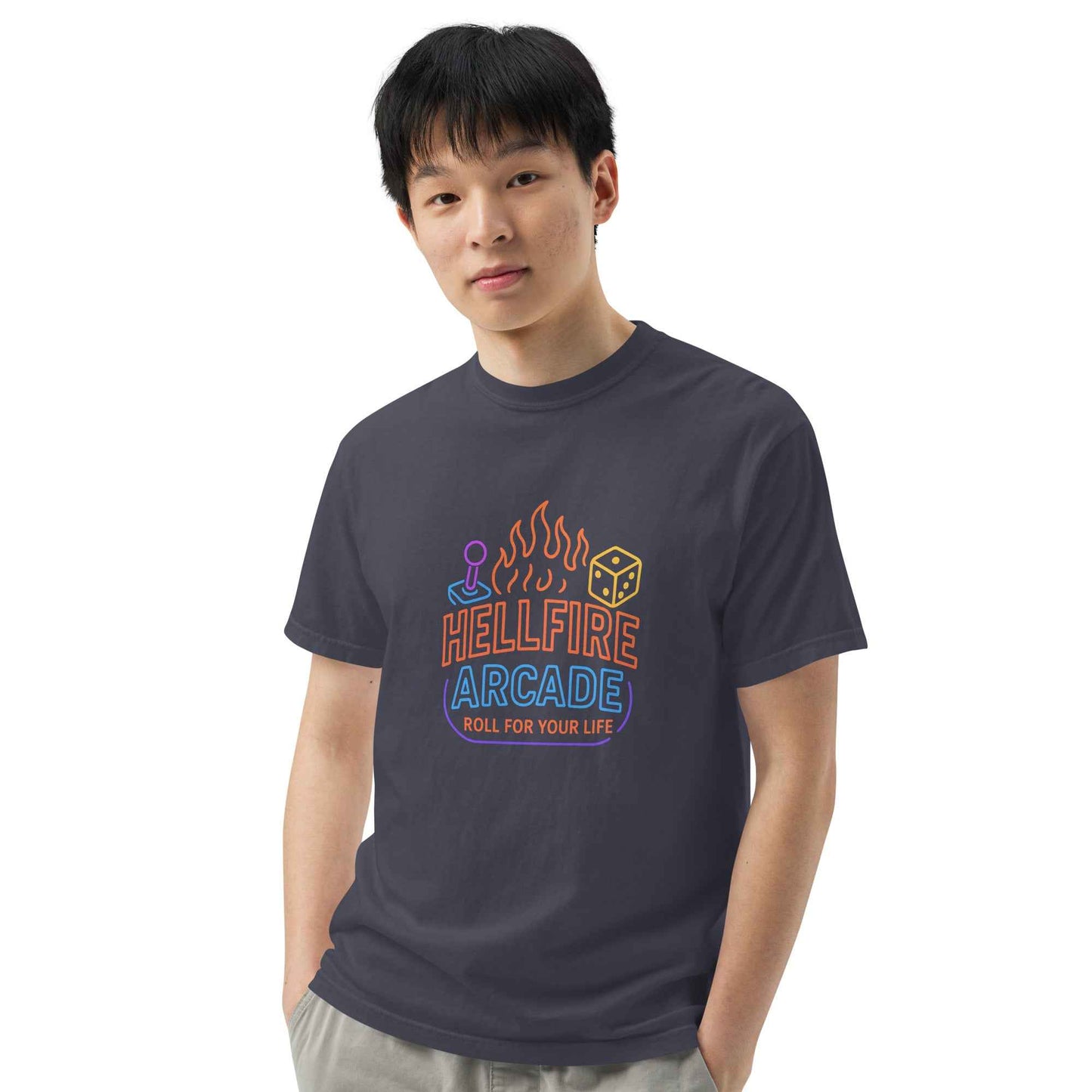 Hellfire Arcade — Hawkins’ Premier Gaming Den Unisex garment-dyed heavyweight t-shirt