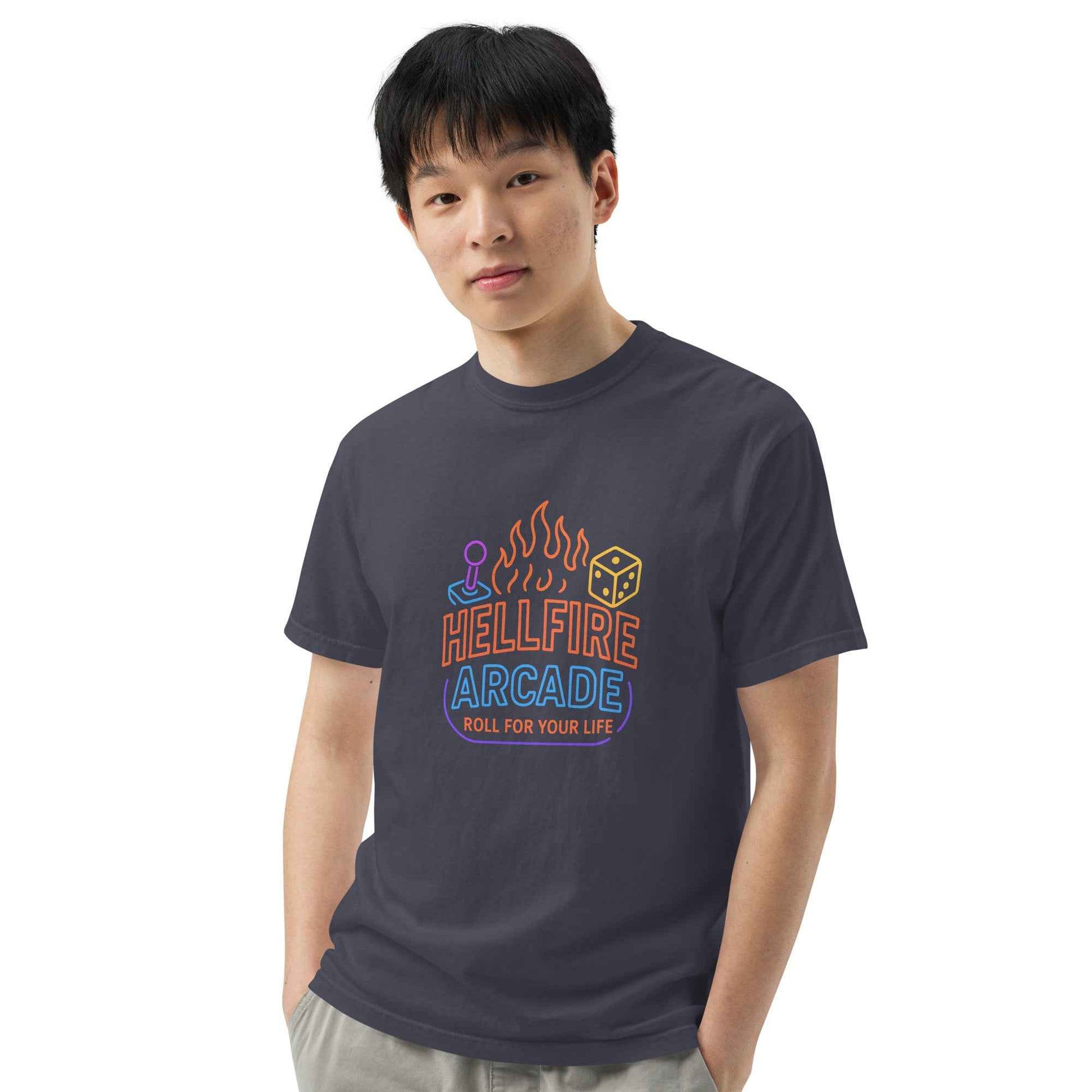 Hellfire Arcade — Hawkins’ Premier Gaming Den Unisex garment-dyed heavyweight t-shirt