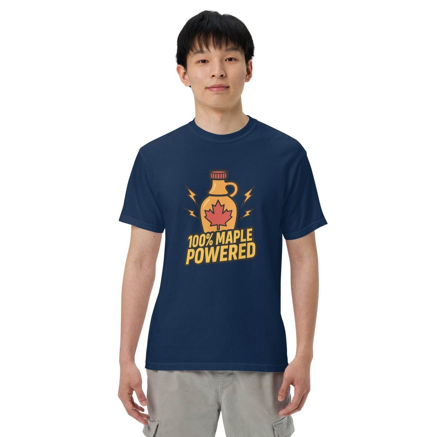 100% Maple Powered Unisex garment-dyed heavyweight t-shirt from Rare Plus Apparel – unique movie & pop culture inspired design.