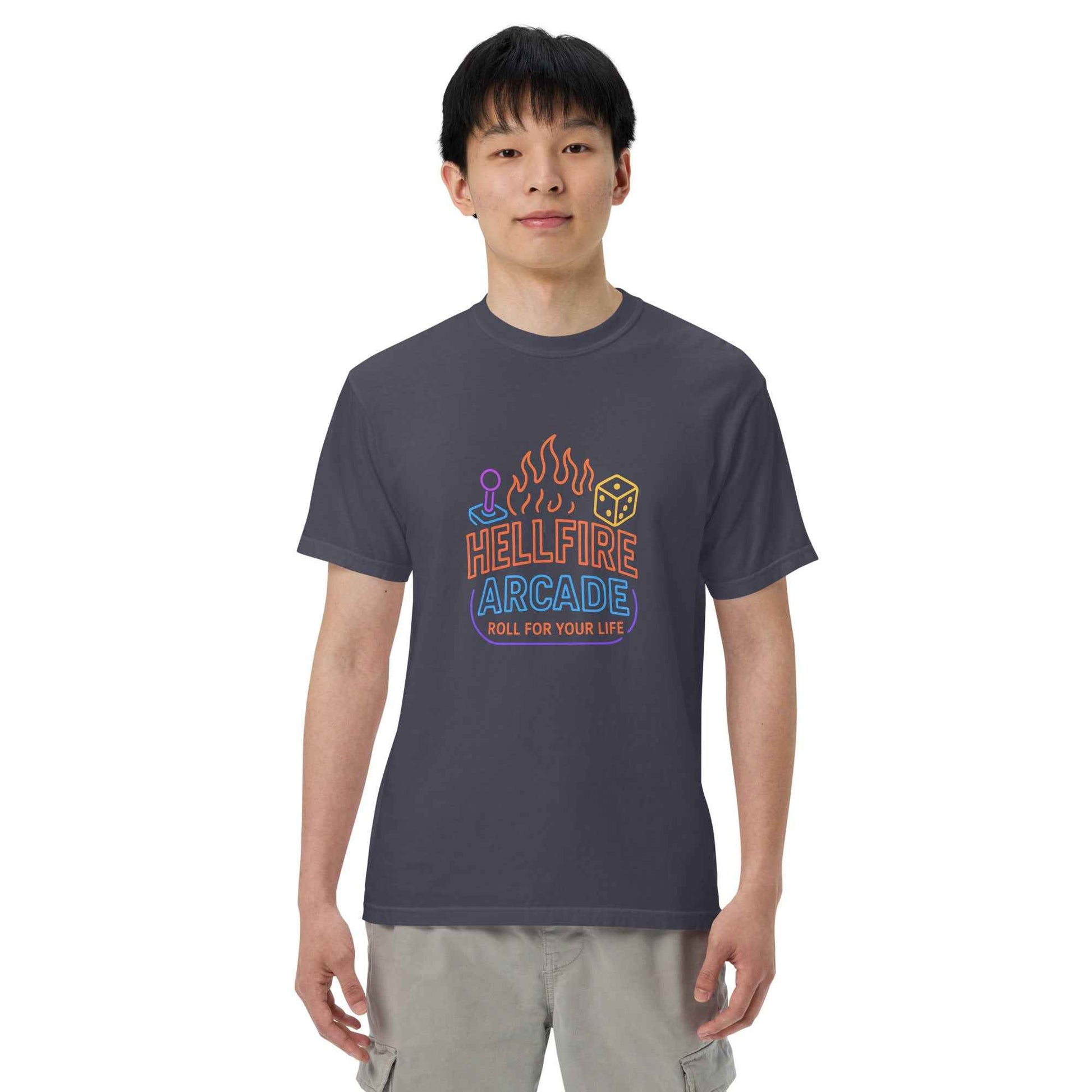Hellfire Arcade — Hawkins’ Premier Gaming Den Unisex garment-dyed heavyweight t-shirt