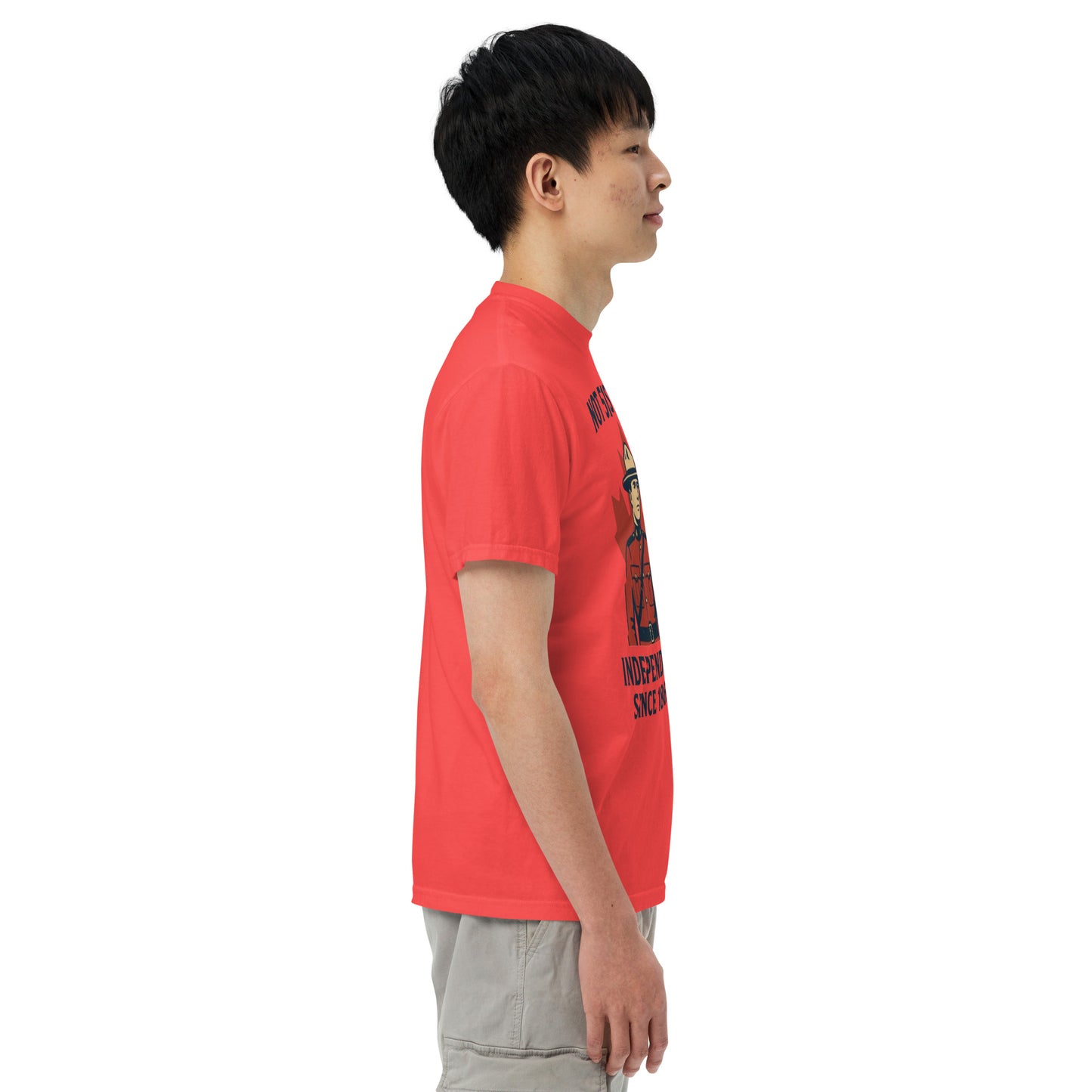 Not 51st State Mountie Unisex garment-dyed heavyweight t-shirt from Rare Plus Apparel – unique movie & pop culture inspired design.