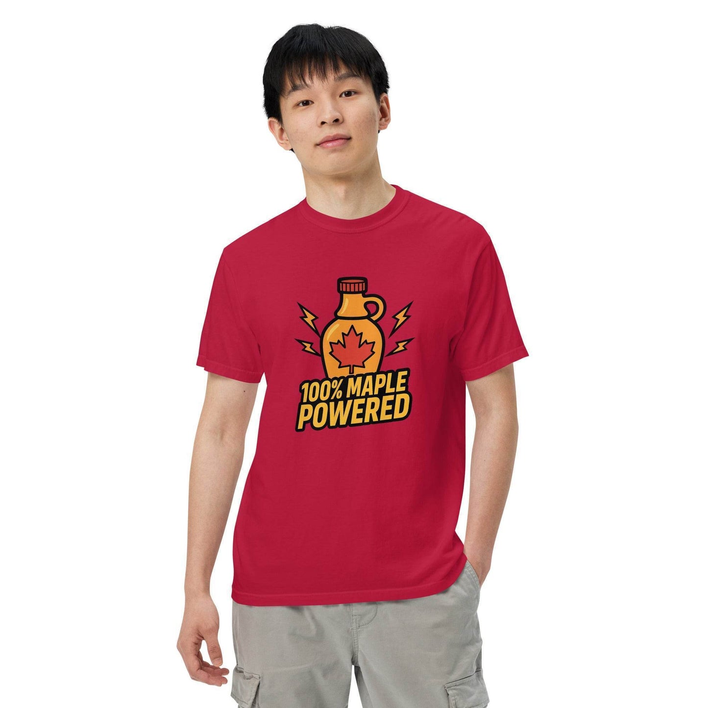 100% Maple Powered Unisex garment-dyed heavyweight t-shirt from Rare Plus Apparel – unique movie & pop culture inspired design.