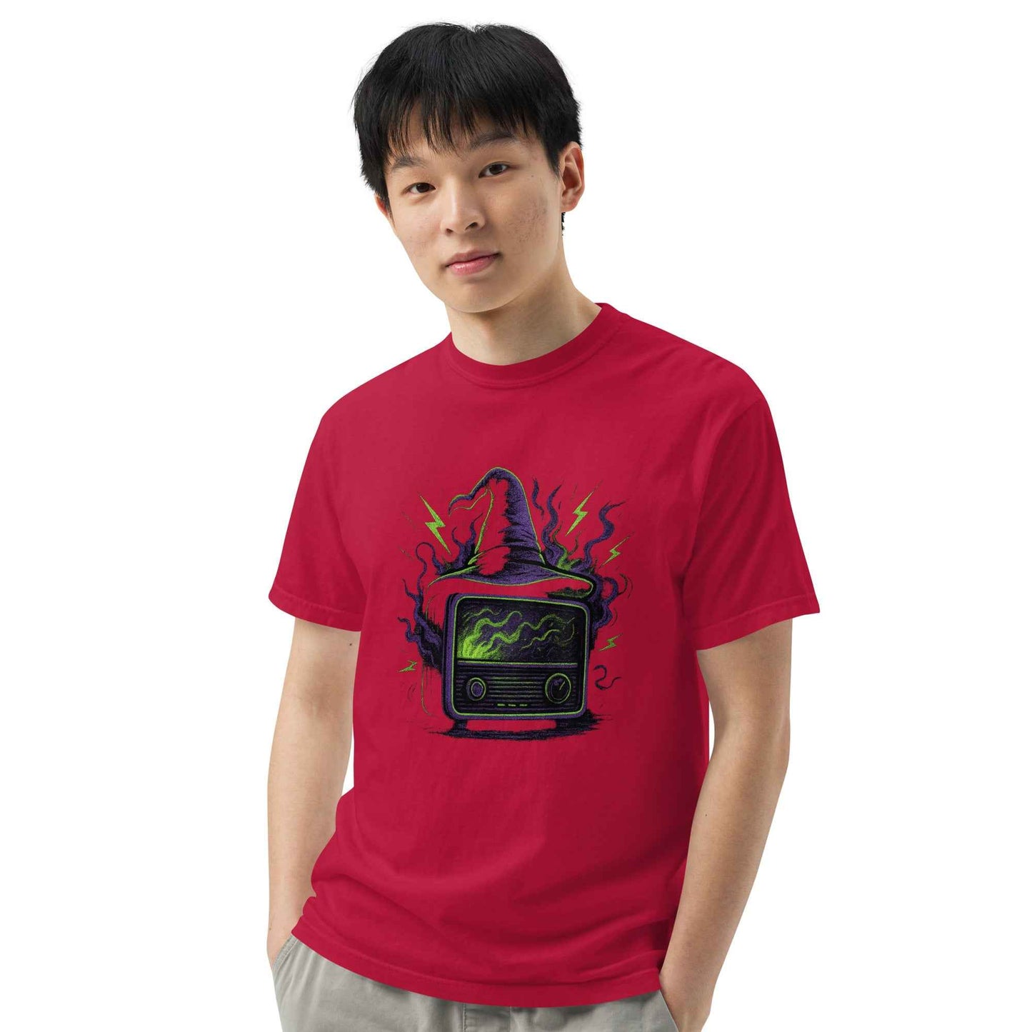 “Witching Hour Radio” Spells, Static, Screams Unisex garment-dyed heavyweight t-shirt
