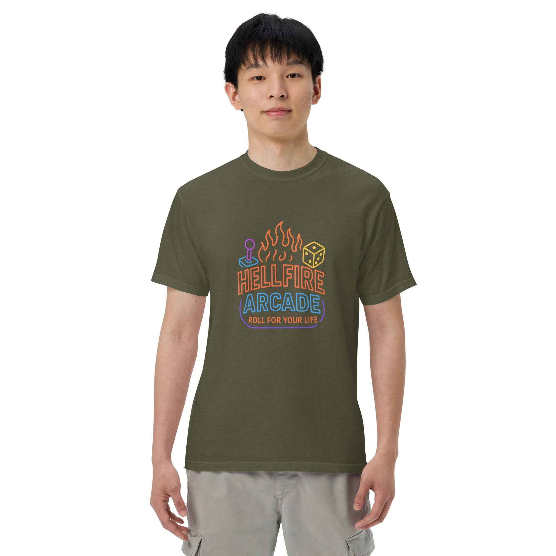Hellfire Arcade — Hawkins’ Premier Gaming Den Unisex garment-dyed heavyweight t-shirt