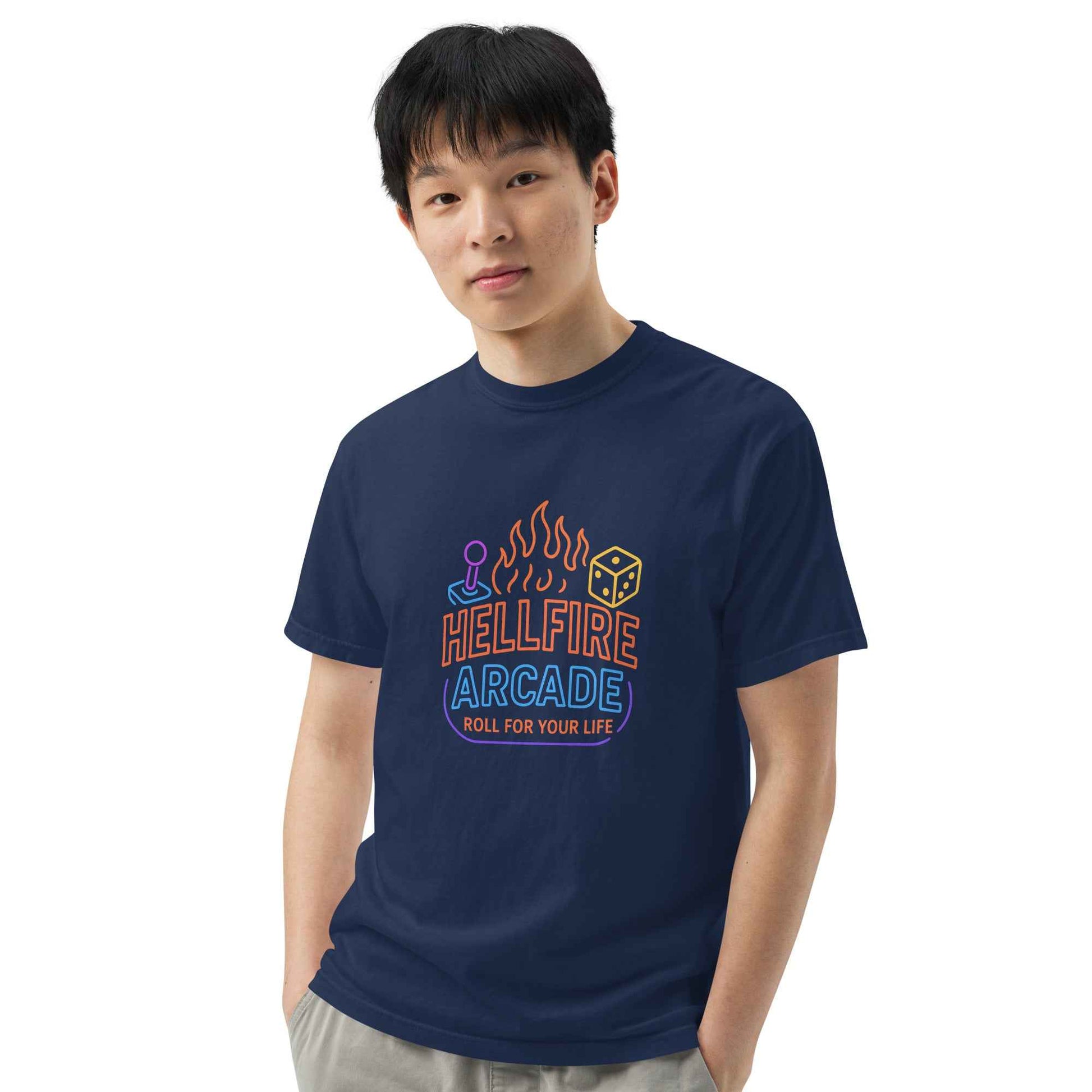 Hellfire Arcade — Hawkins’ Premier Gaming Den Unisex garment-dyed heavyweight t-shirt