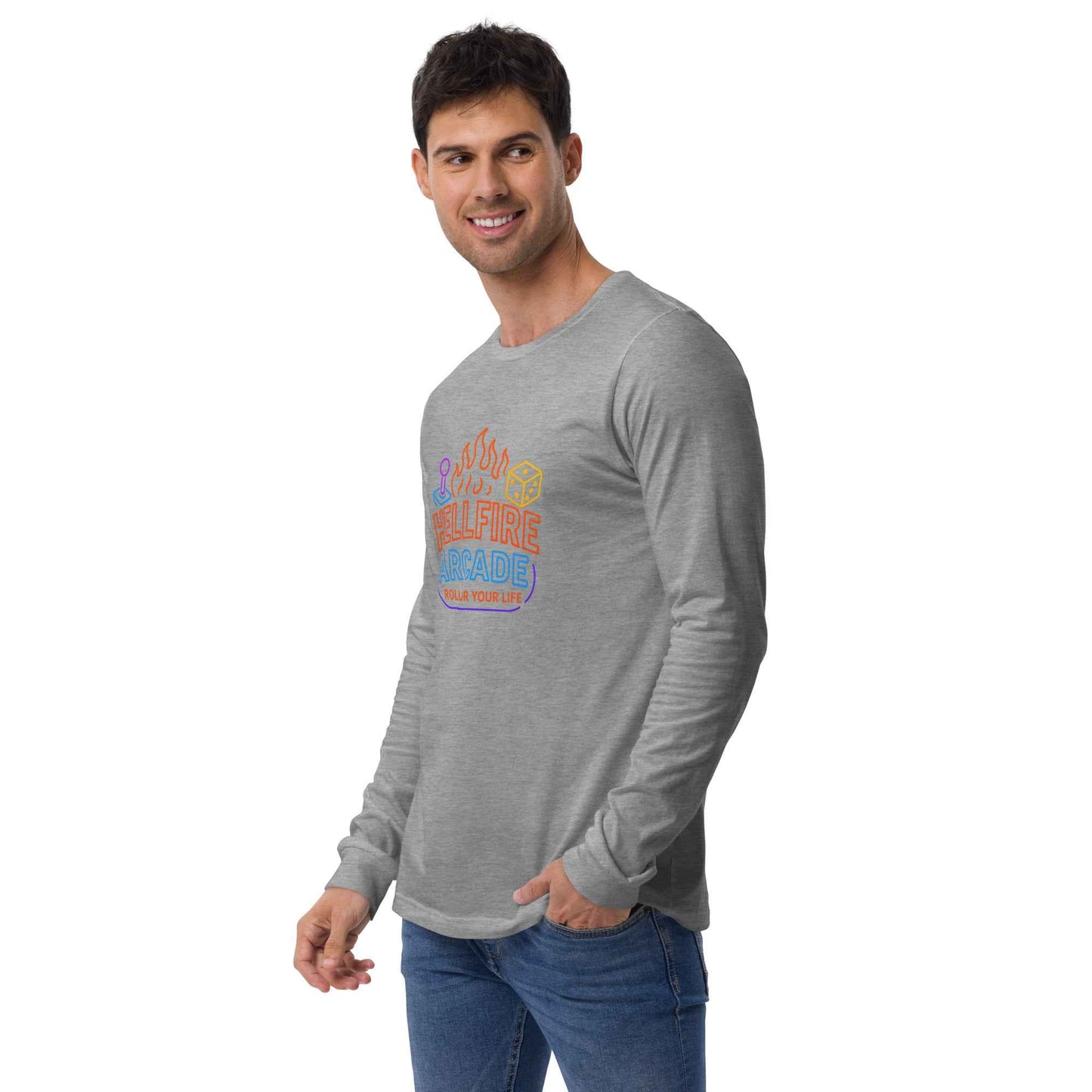 Hellfire Arcade — Hawkins’ Premier Gaming Den Unisex Long Sleeve Tee