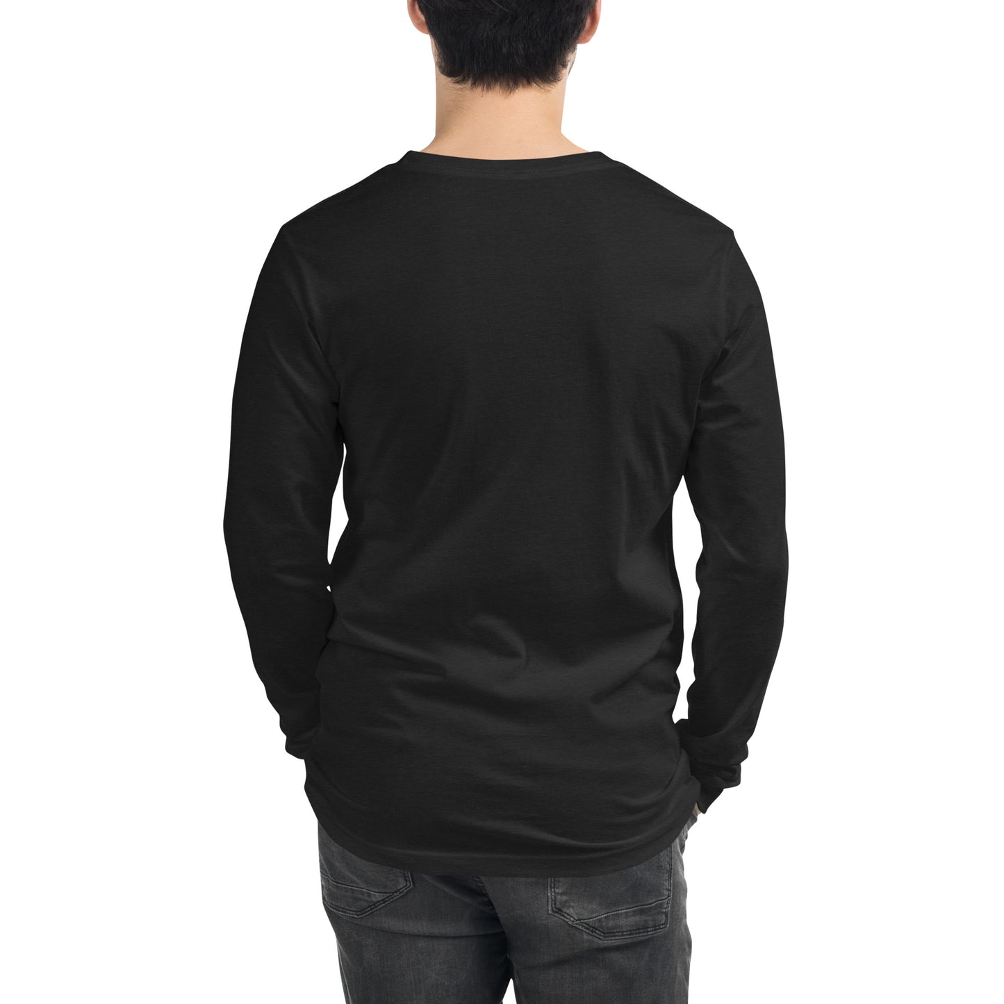 Haunted Halloween House Unisex Long Sleeve Tee from Rare Plus Apparel – unique movie & pop culture inspired design.